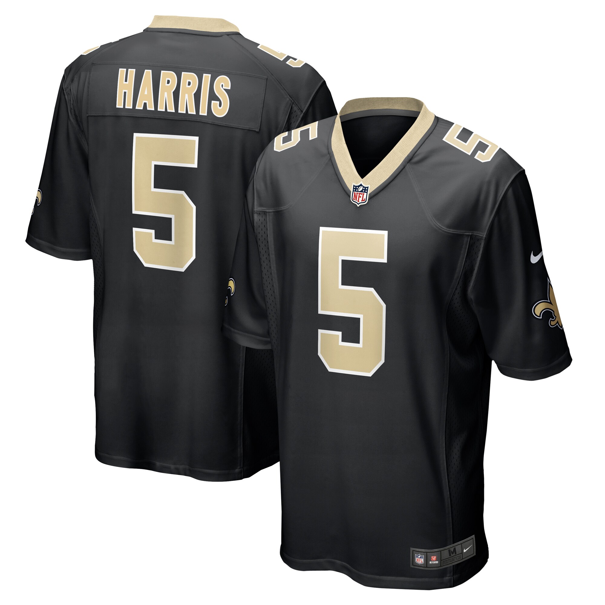 Men's New Orleans Saints Will Harris Black Game Jersey JS1809 Saliibo