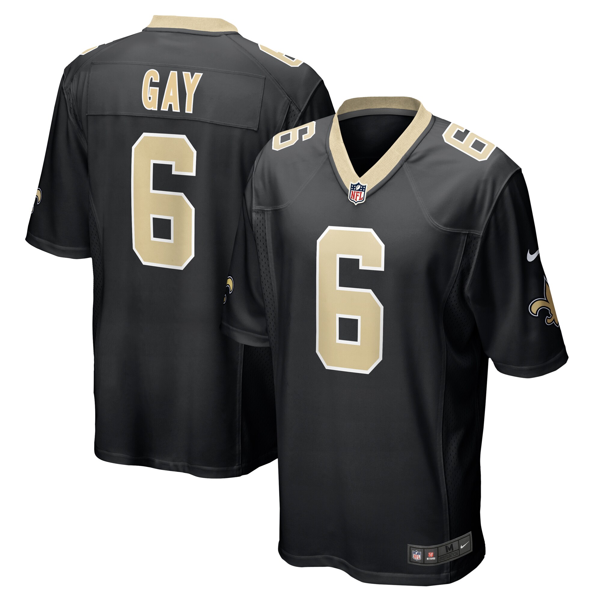 Men's New Orleans Saints Willie Gay Black Game Jersey JS1286 Saliibo