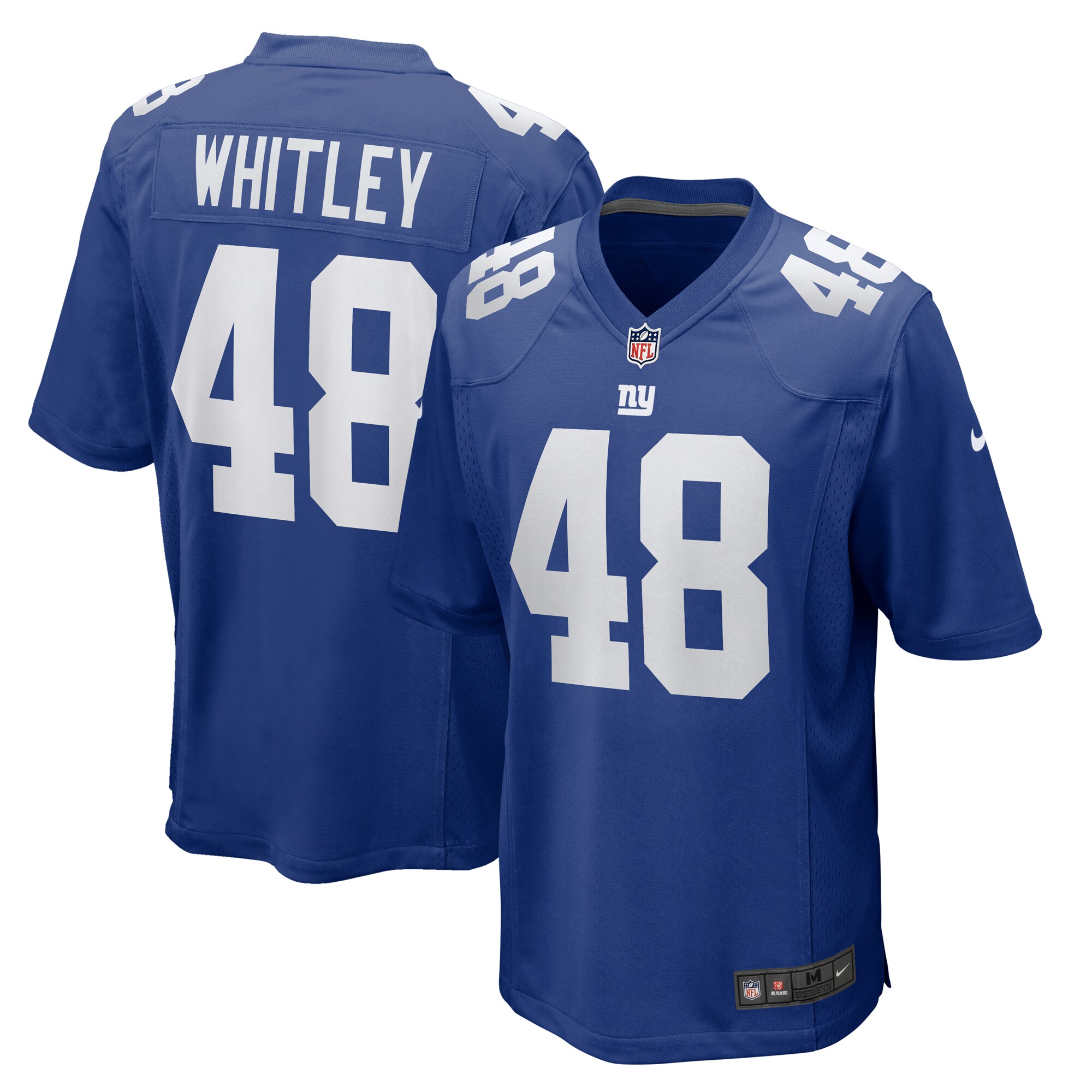 Men's New York Giants Benton Whitley Royal Team Game Jersey JS7629 Saliibo