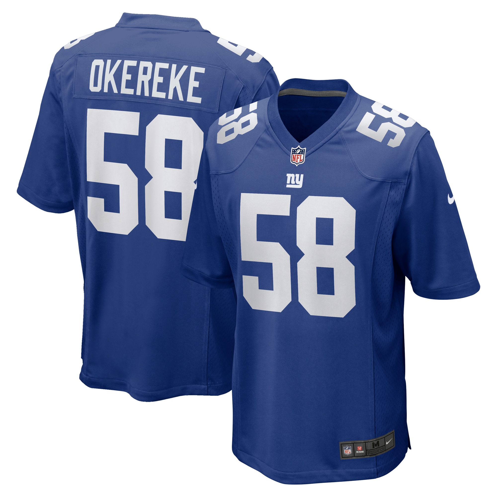 Men's New York Giants Bobby Okereke Royal Game Player Jersey JS1349 Saliibo