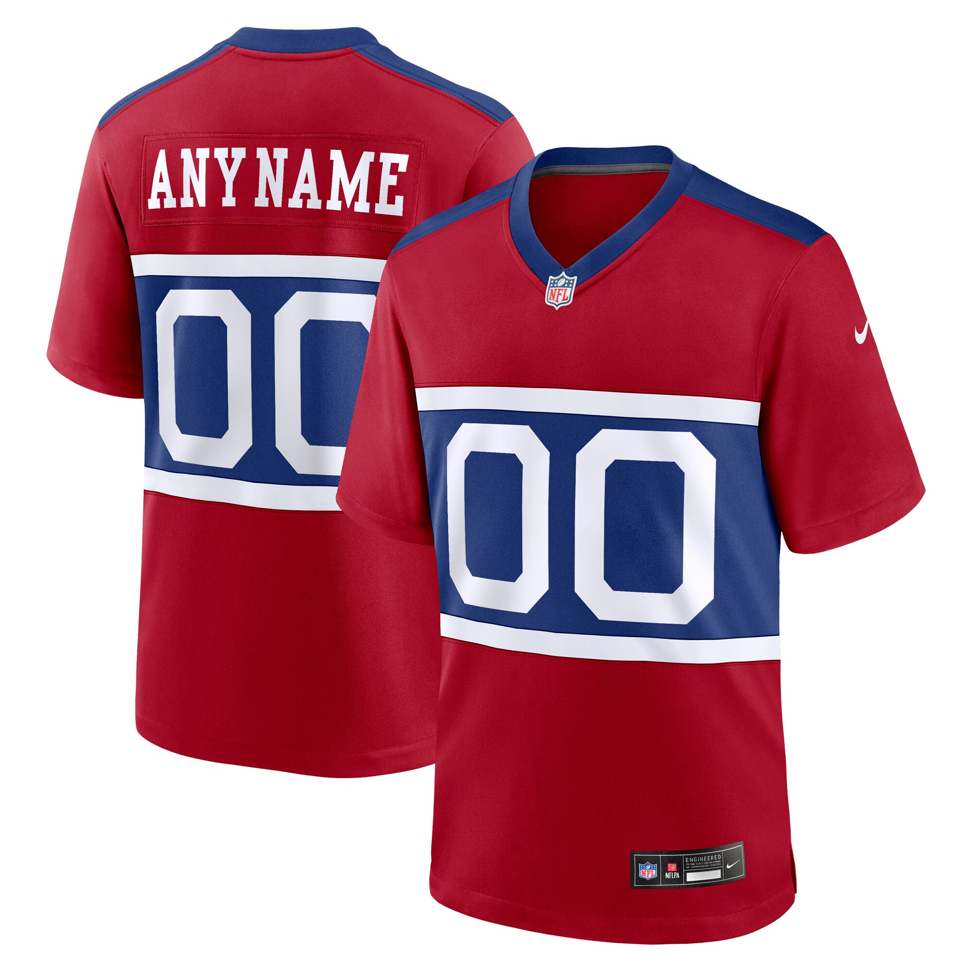 Men's New York Giants Century Red Alternate Game Custom Jersey JS9604 Saliibo