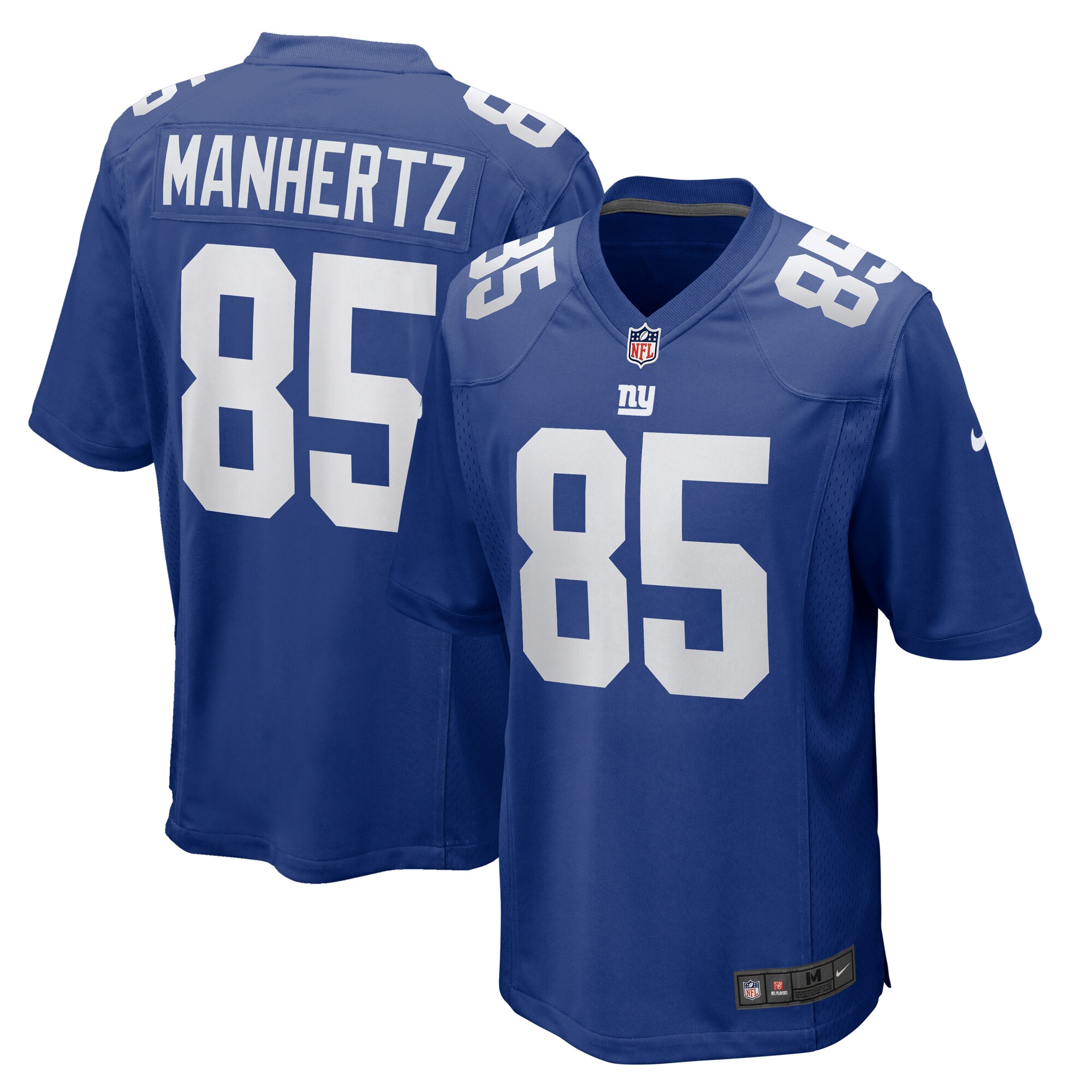 Men's New York Giants Chris Manhertz Royal Team Game Jersey JS4332 Saliibo