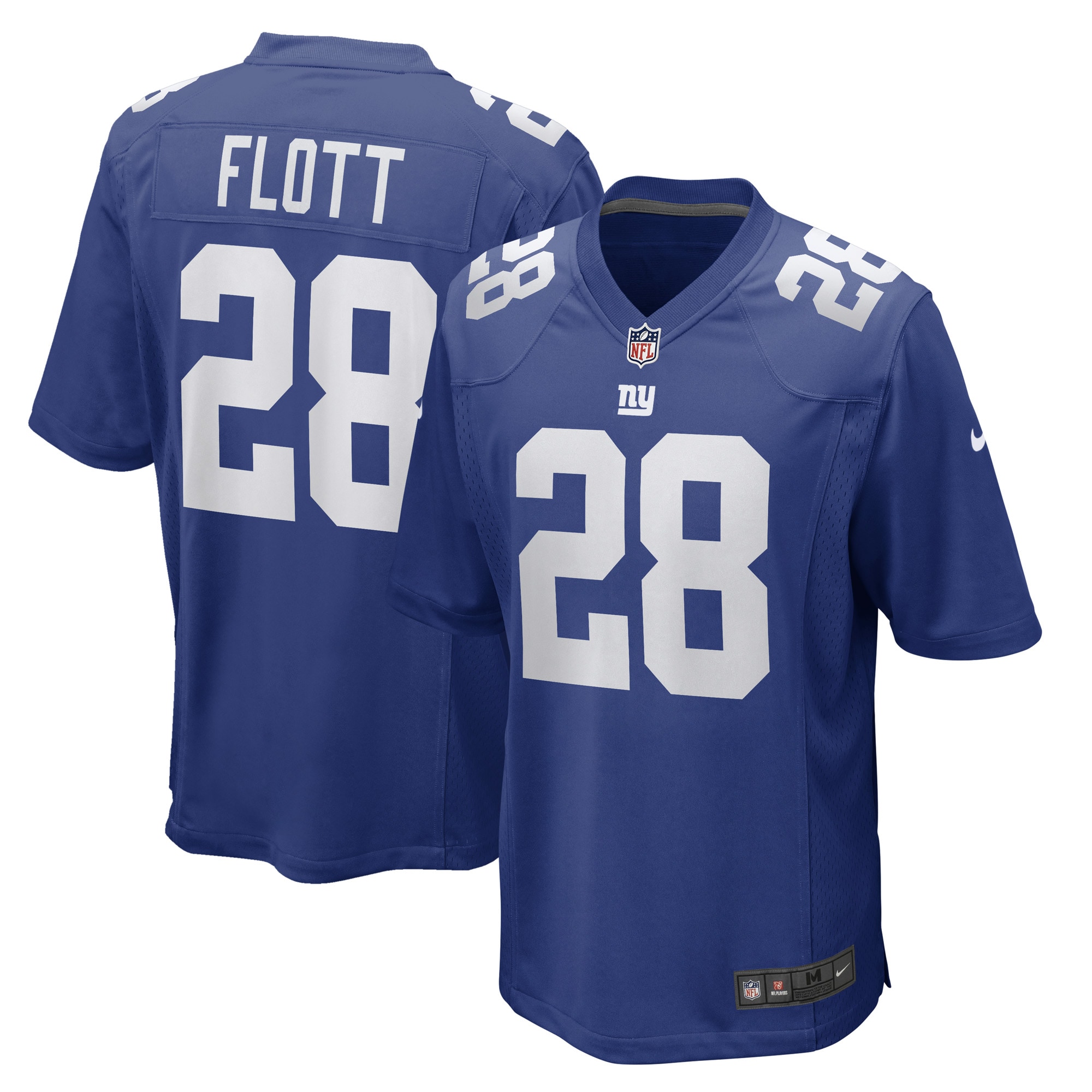 Men's New York Giants Cor'Dale Flott Royal Game Player Jersey JS7526 Saliibo