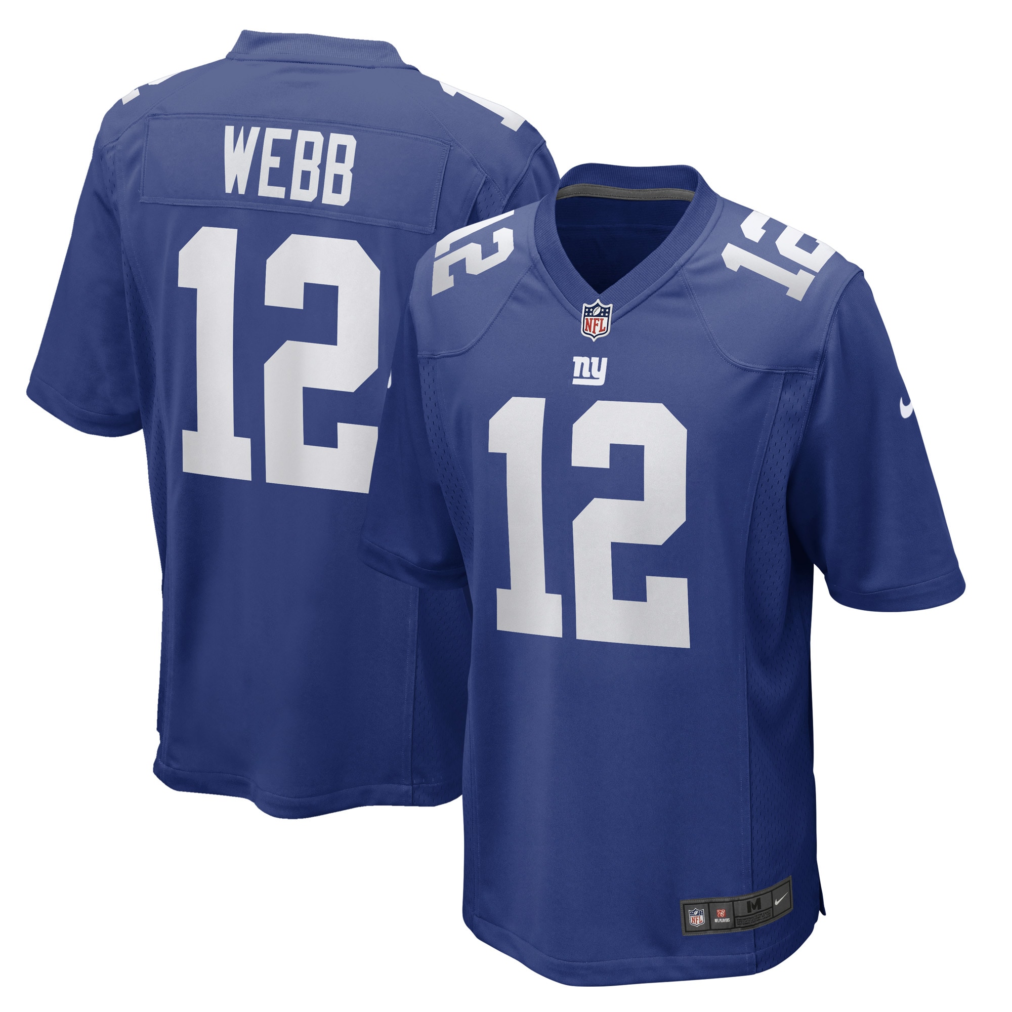 Men's New York Giants Davis Webb Royal Game Player Jersey JS2836 Saliibo