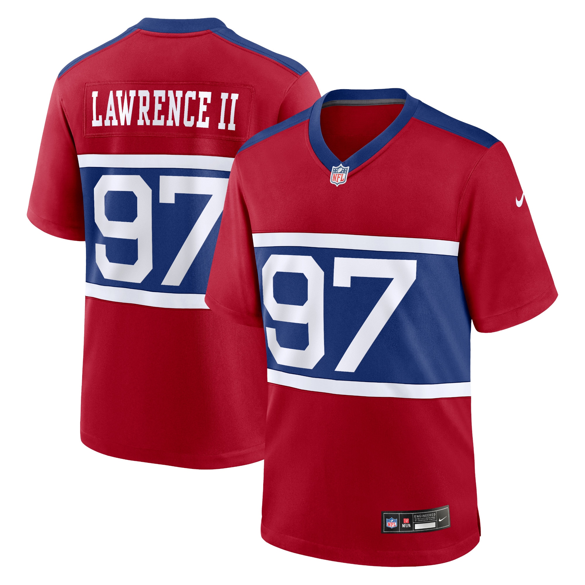 Men's New York Giants Dexter Lawrence II Century Red Alternate Player Game Jersey JS3526 Saliibo
