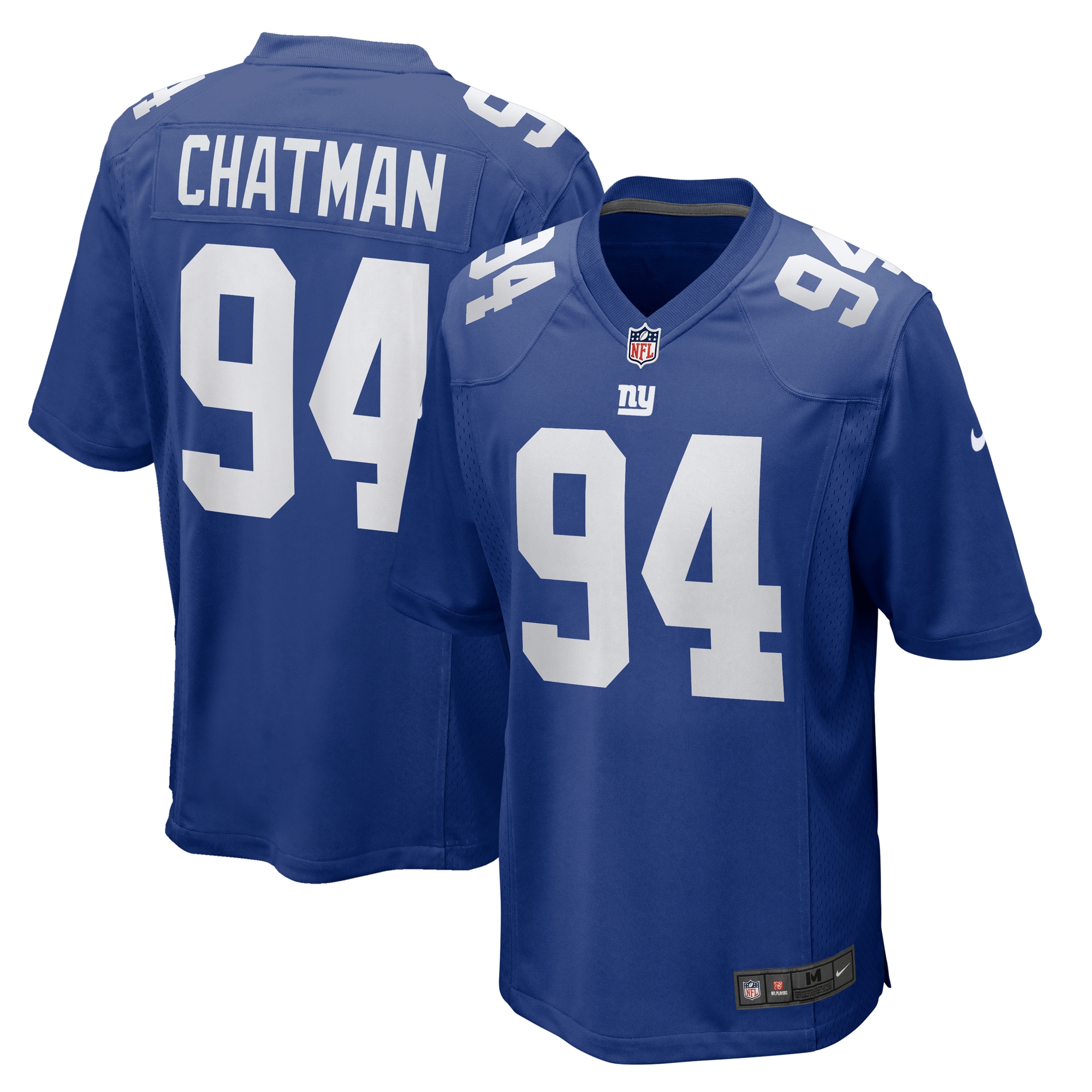 Men's New York Giants Elijah Chatman Royal Team Game Jersey JS4704 Saliibo