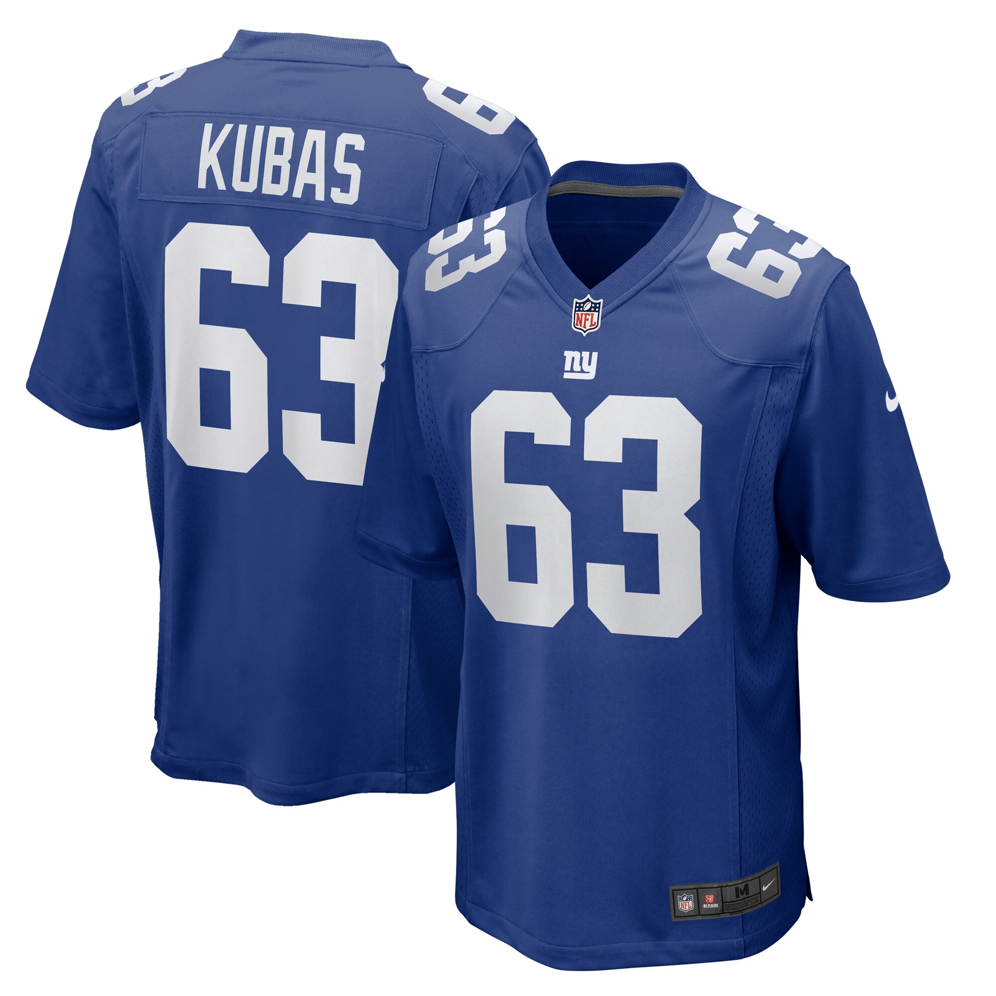 Men's New York Giants Jake Kubas Royal Team Game Jersey JS6422 Saliibo