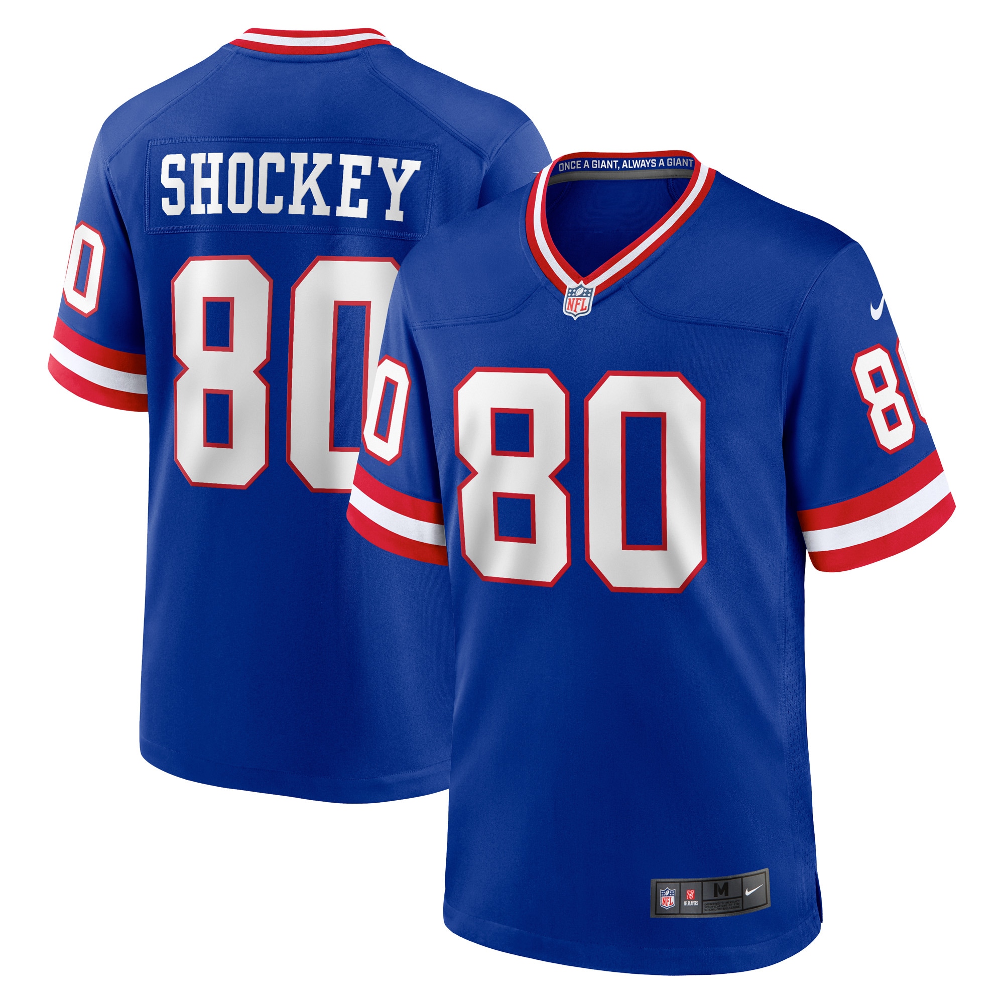 Men's New York Giants Jeremy Shockey Royal Classic Retired Player Game Jersey JS9288 Saliibo