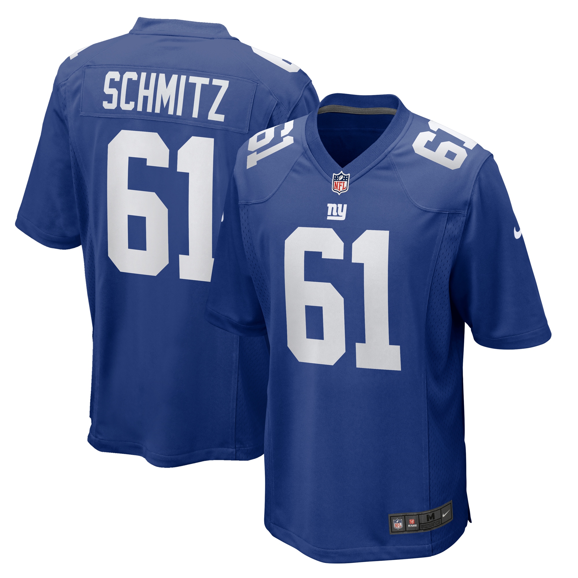 Men's New York Giants John Michael Schmitz Royal Team Game Jersey JS2131 Saliibo