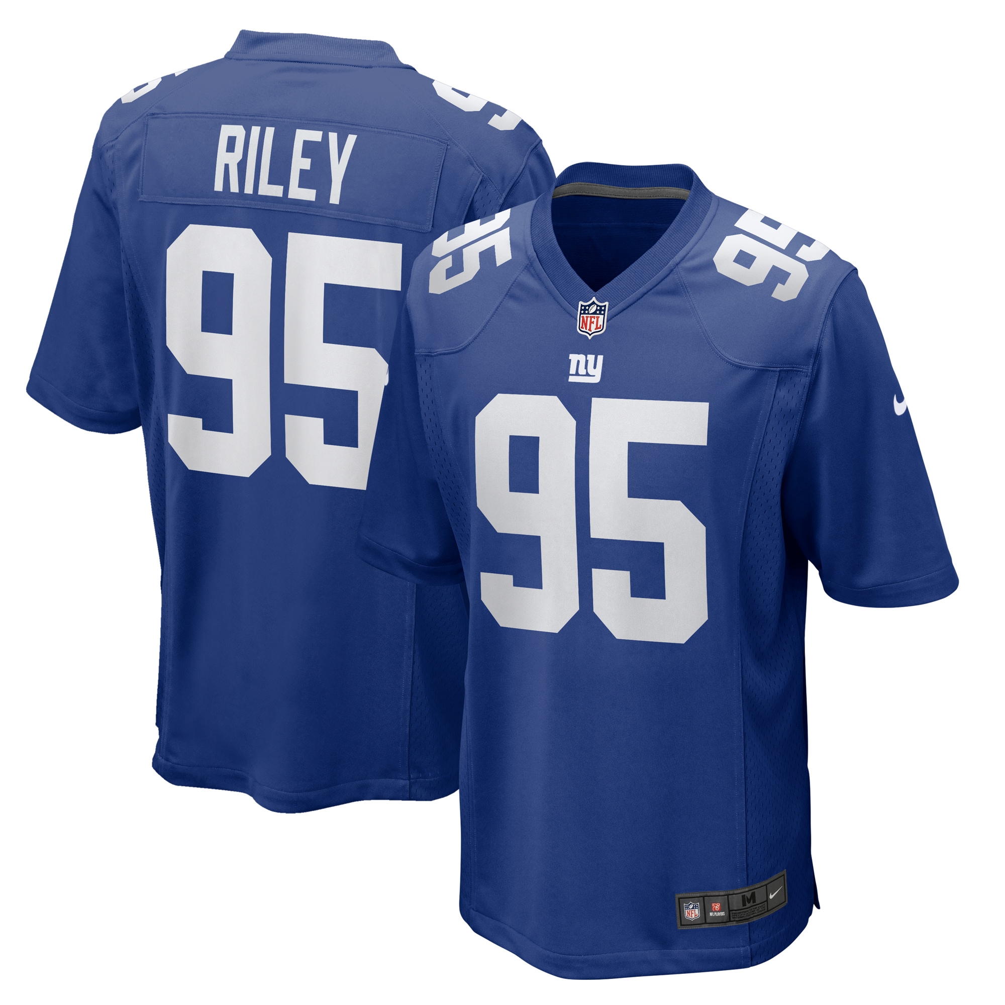 Men's New York Giants Jordon Riley Royal Team Game Jersey JS8277 Saliibo