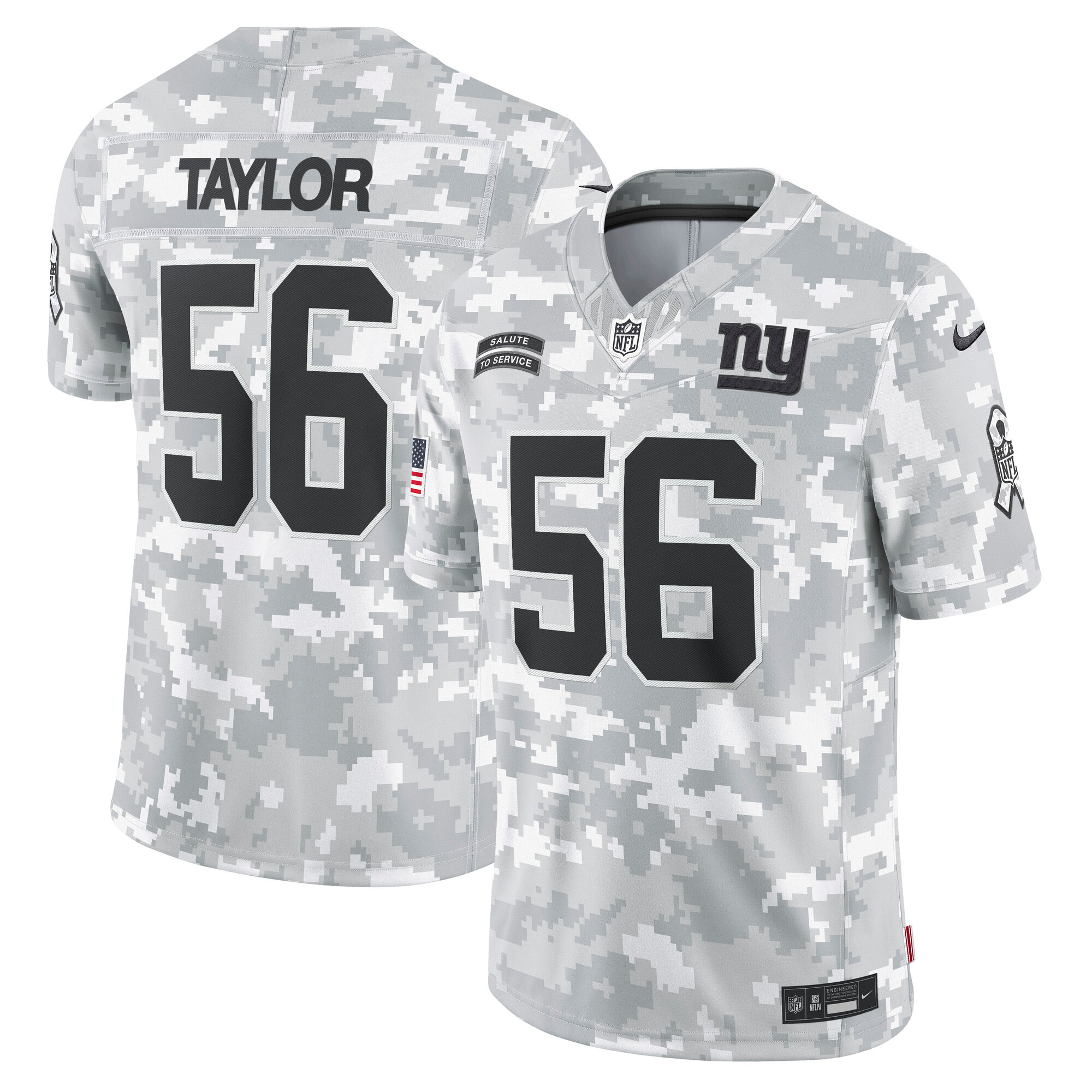 Men's New York Giants Lawrence Taylor Arctic Camo 2024 Salute to Service Retired Player Limited Jersey JS4196 Saliibo