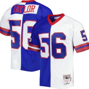 Men's New York Giants Lawrence Taylor Mitchell & Ness Royal/White 1986 Split Legacy Jersey JS7463 Saliibo