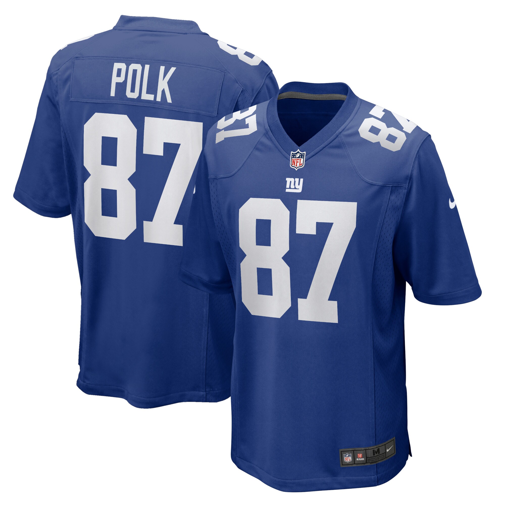 Men's New York Giants Makai Polk Royal Home Game Player Jersey JS7083 Saliibo