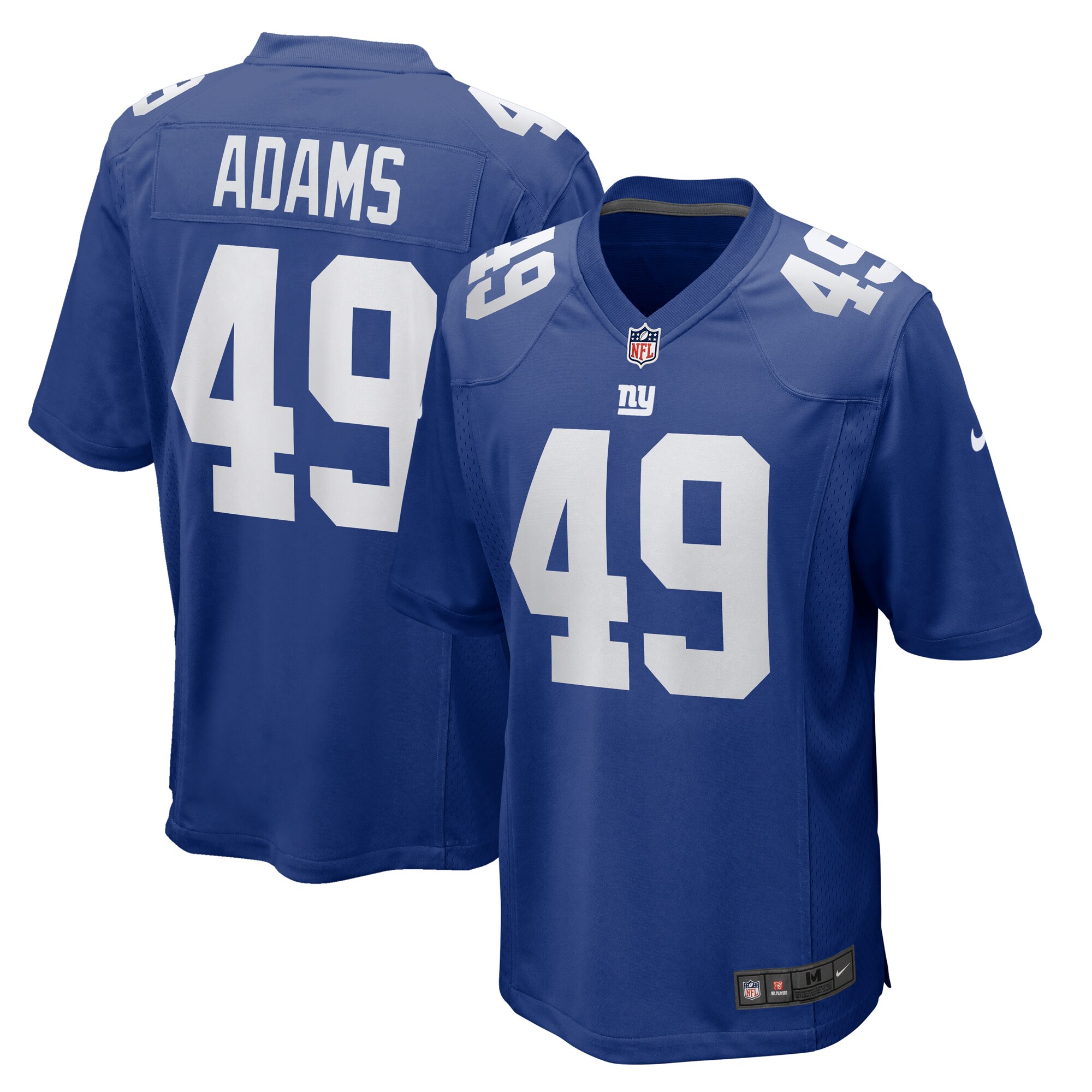 Men's New York Giants Matthew Adams Royal Team Game Jersey JS9784 Saliibo