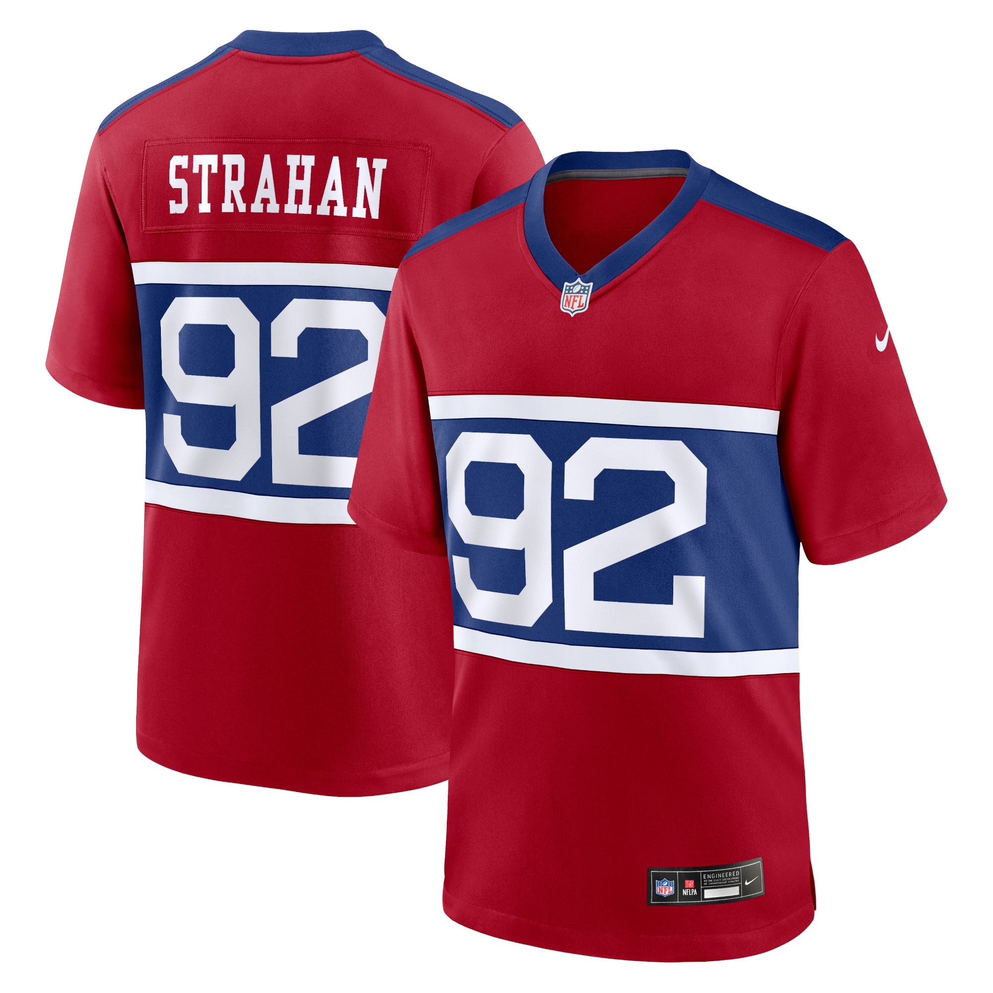 Men's New York Giants Michael Strahan Century Red Alternate Retired Player Game Jersey JS6602 Saliibo