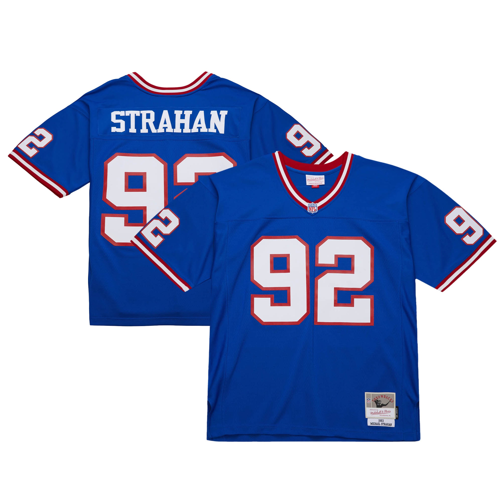 Men's New York Giants Michael Strahan Mitchell & Ness Royal 1993 Legacy Jersey JS3211 Saliibo