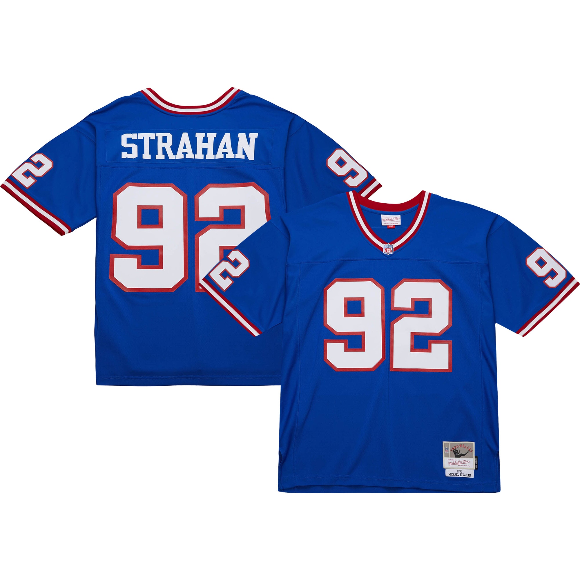 Men's New York Giants Michael Strahan Mitchell & Ness Royal Big & Tall 1993 Retired Player Jersey JS2343 Saliibo