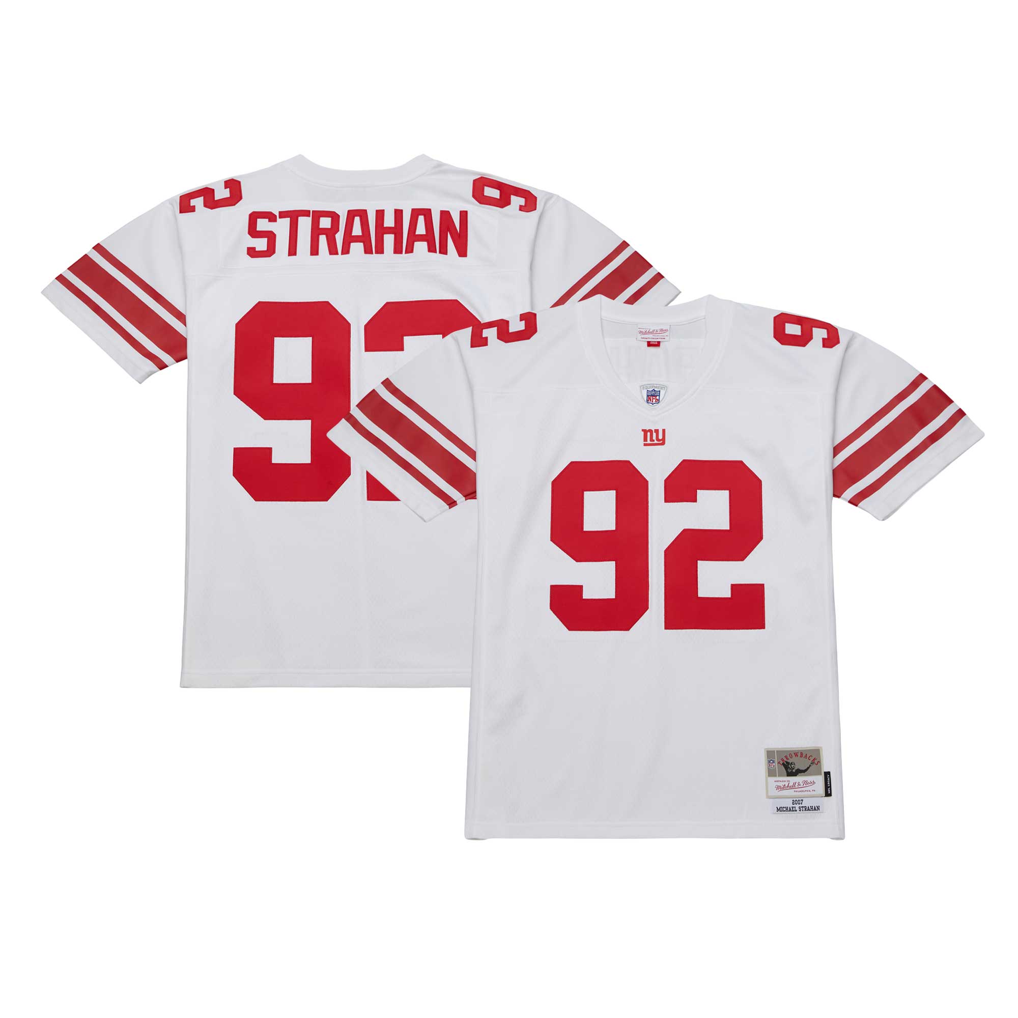 Men's New York Giants Michael Strahan Mitchell & Ness White Legacy Jersey JS5377 Saliibo