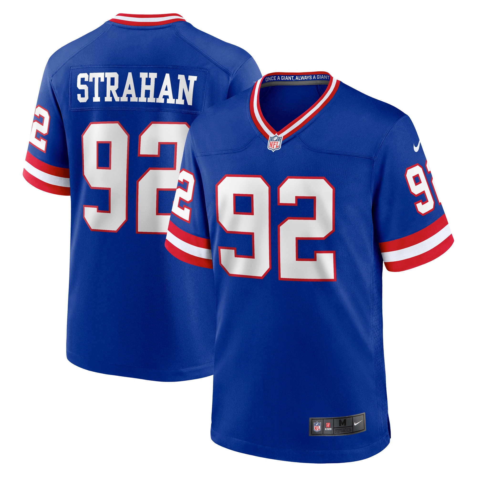 Men's New York Giants Michael Strahan Royal Classic Retired Player Game Jersey JS9284 Saliibo