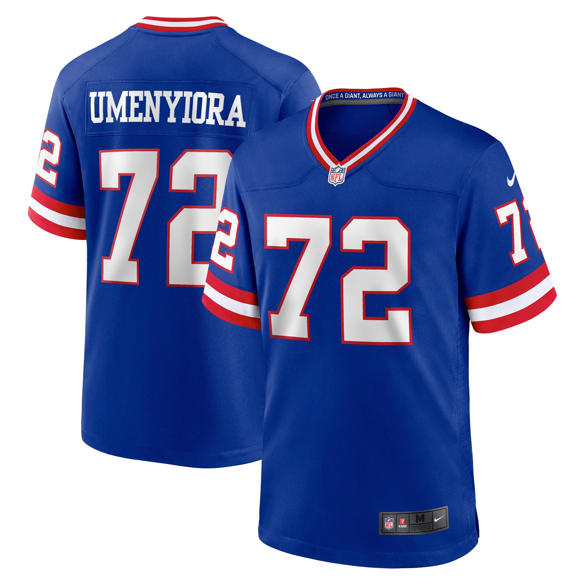 Men's New York Giants Osi Umenyiora Royal Classic Retired Player Game Jersey JS6908 Saliibo