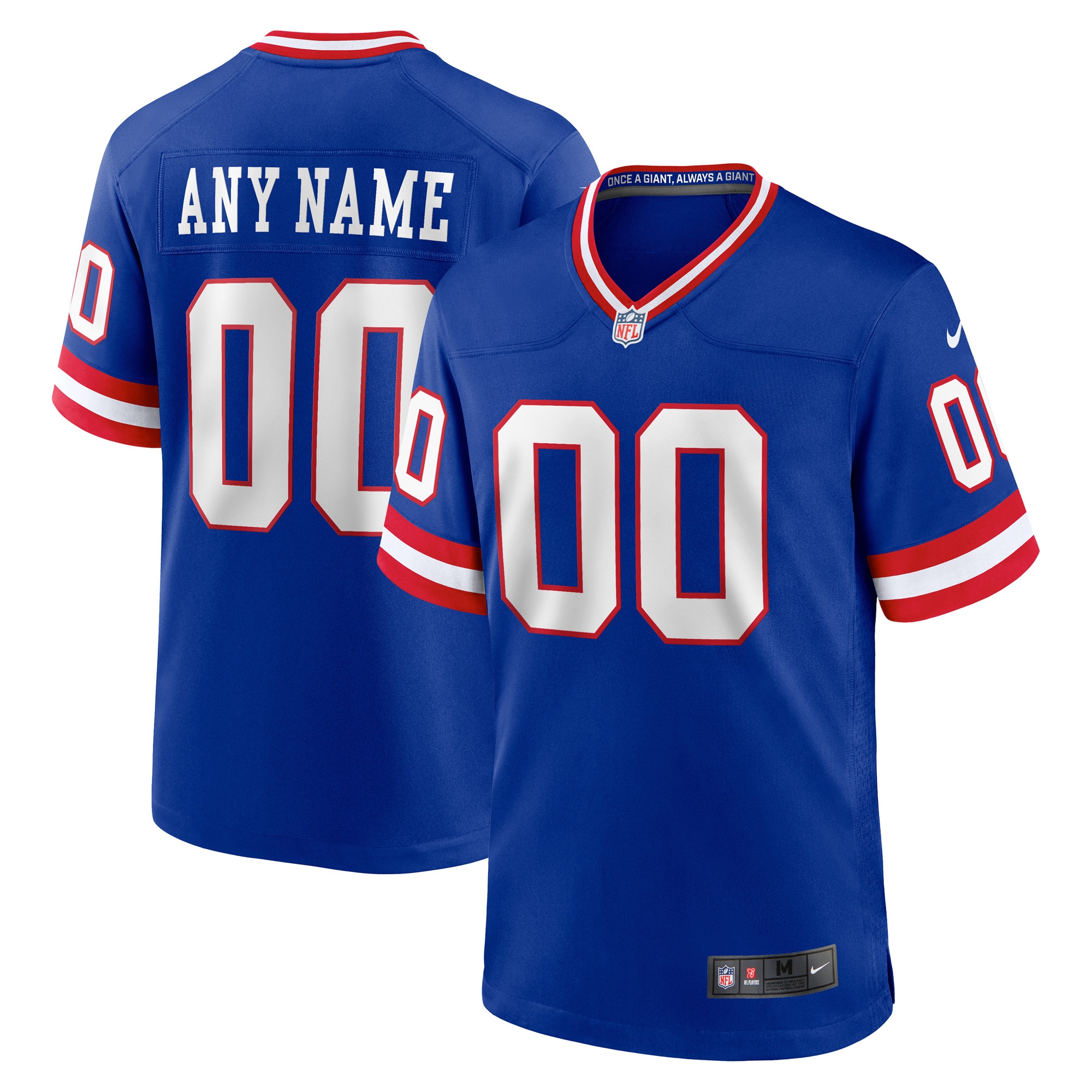 Men's New York Giants Royal Classic Custom Game Jersey JS4956 Saliibo