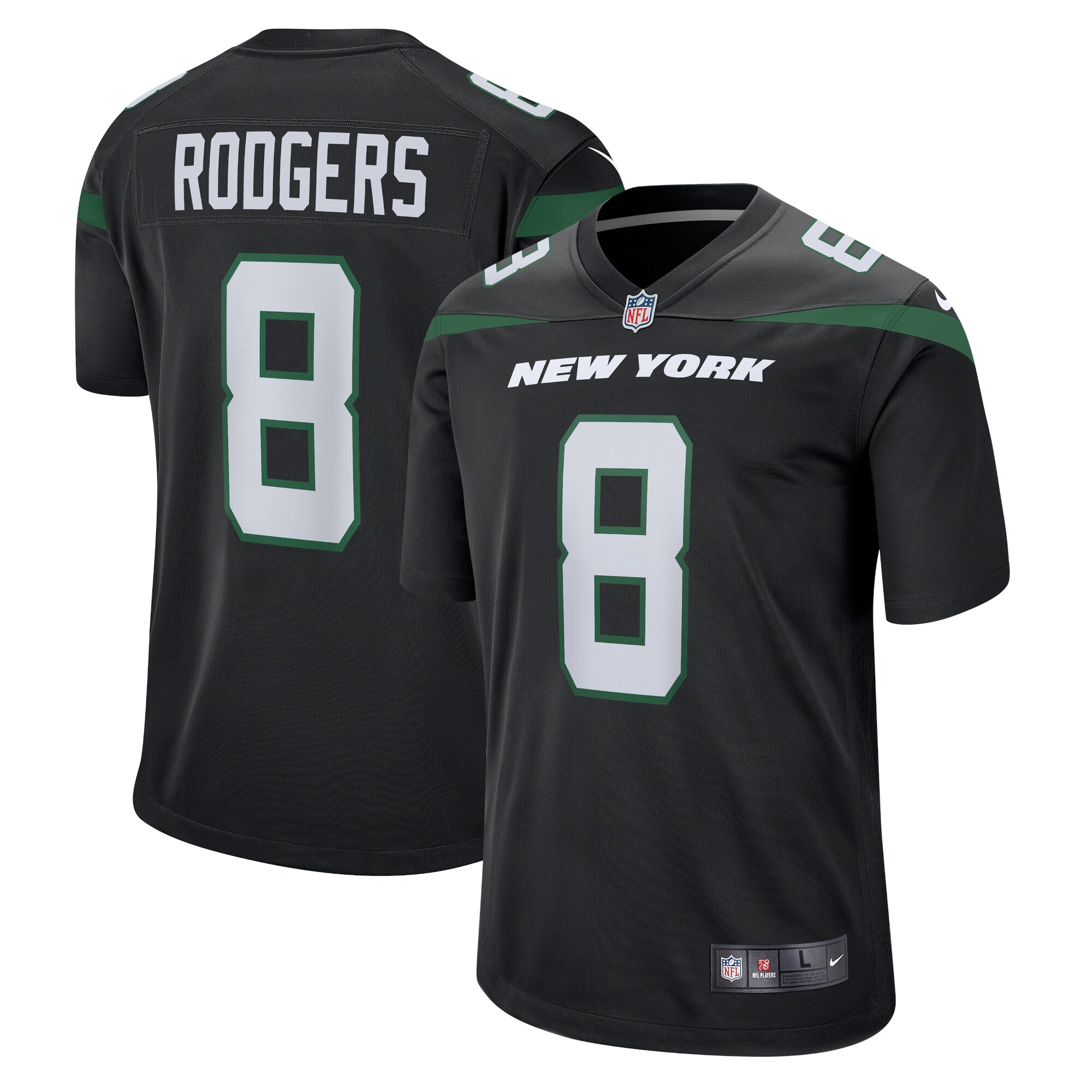 Men's New York Jets Aaron Rodgers Black Game Jersey JS5666 Saliibo