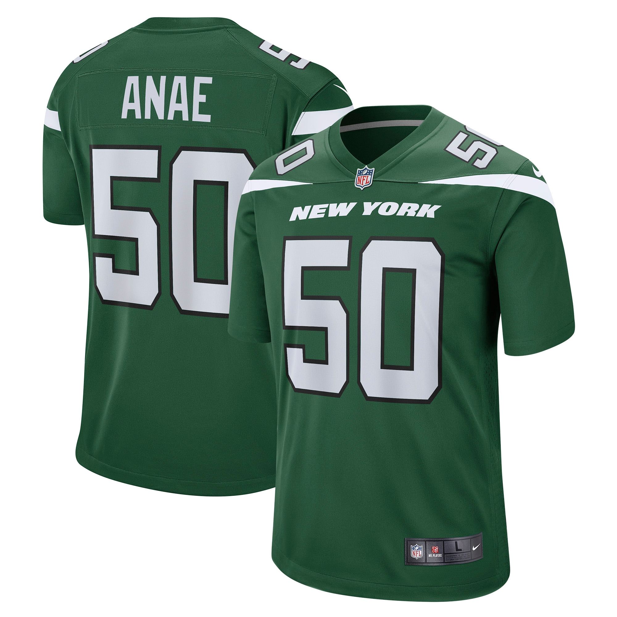Men's New York Jets Bradlee Anae Gotham Green Game Player Jersey JS6426 Saliibo