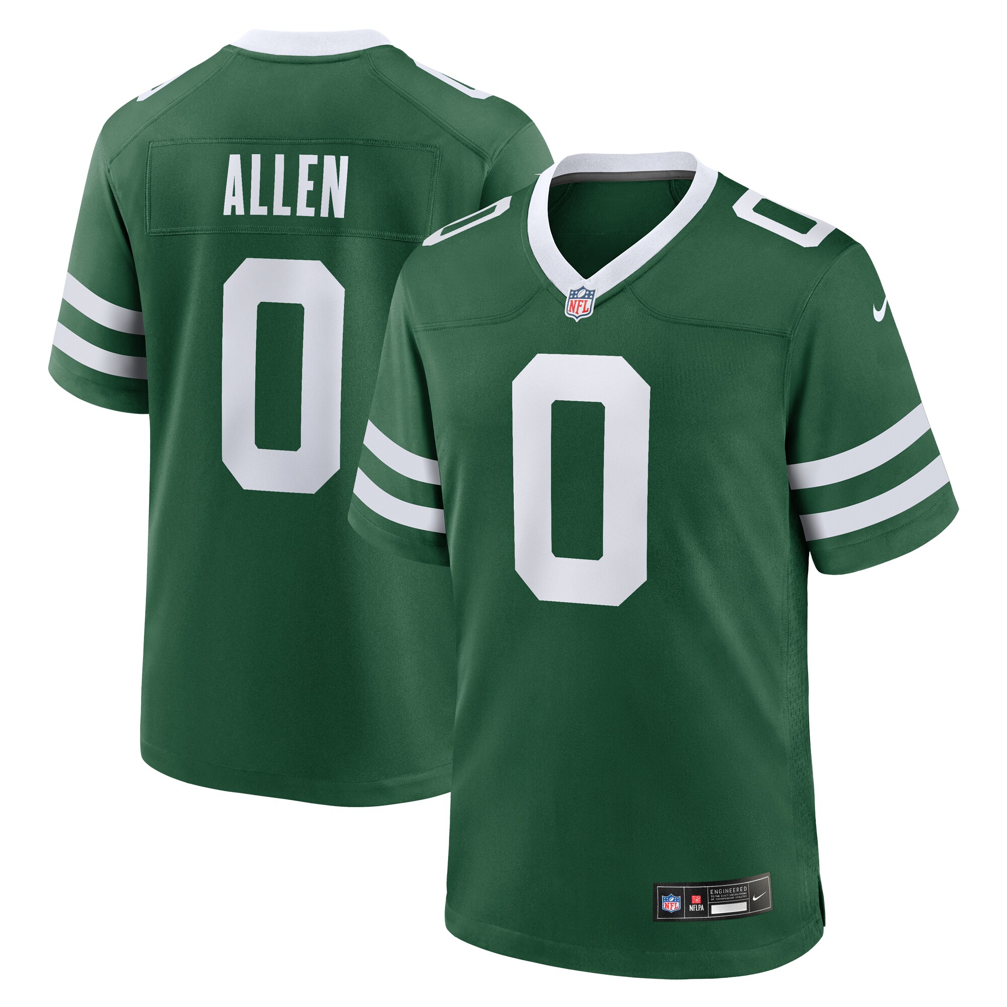 Men's New York Jets Braelon Allen Legacy Green Game Jersey JS4357 Saliibo