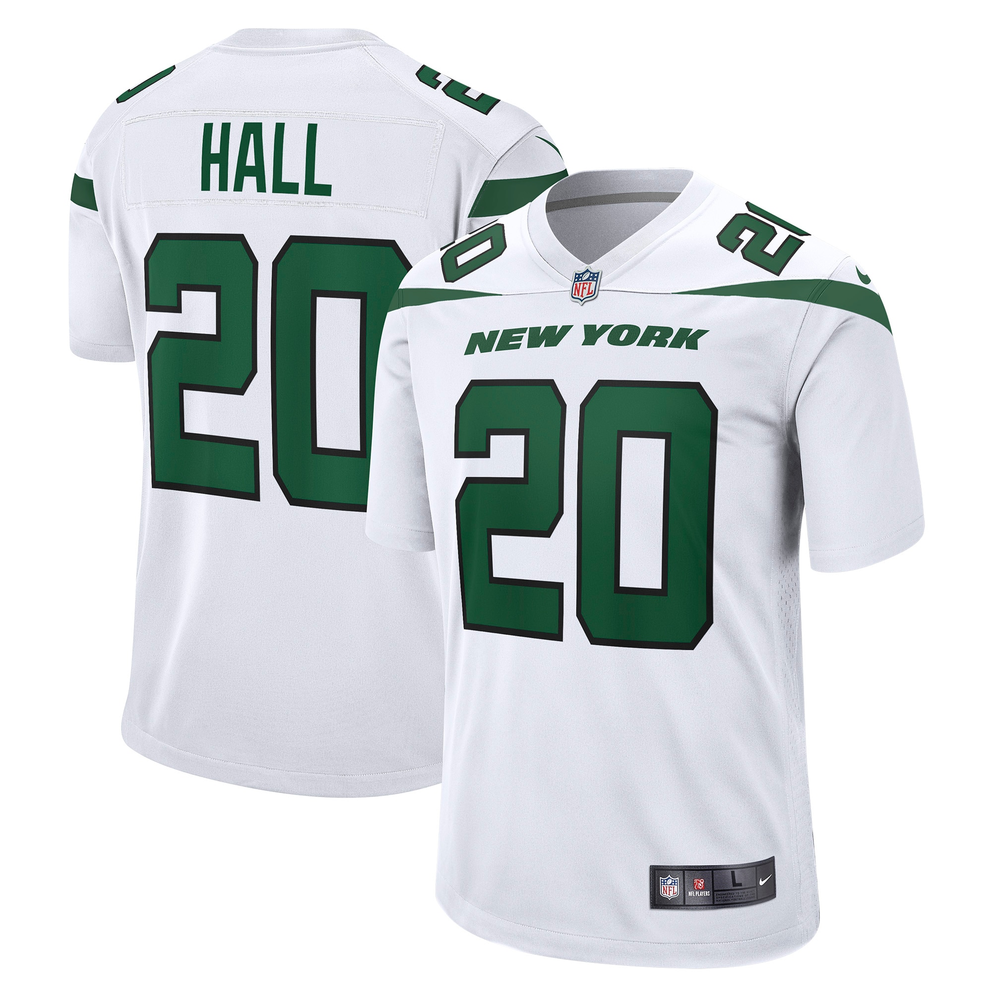 Men's New York Jets Breece Hall White Away Game Player Jersey JS3212 Saliibo