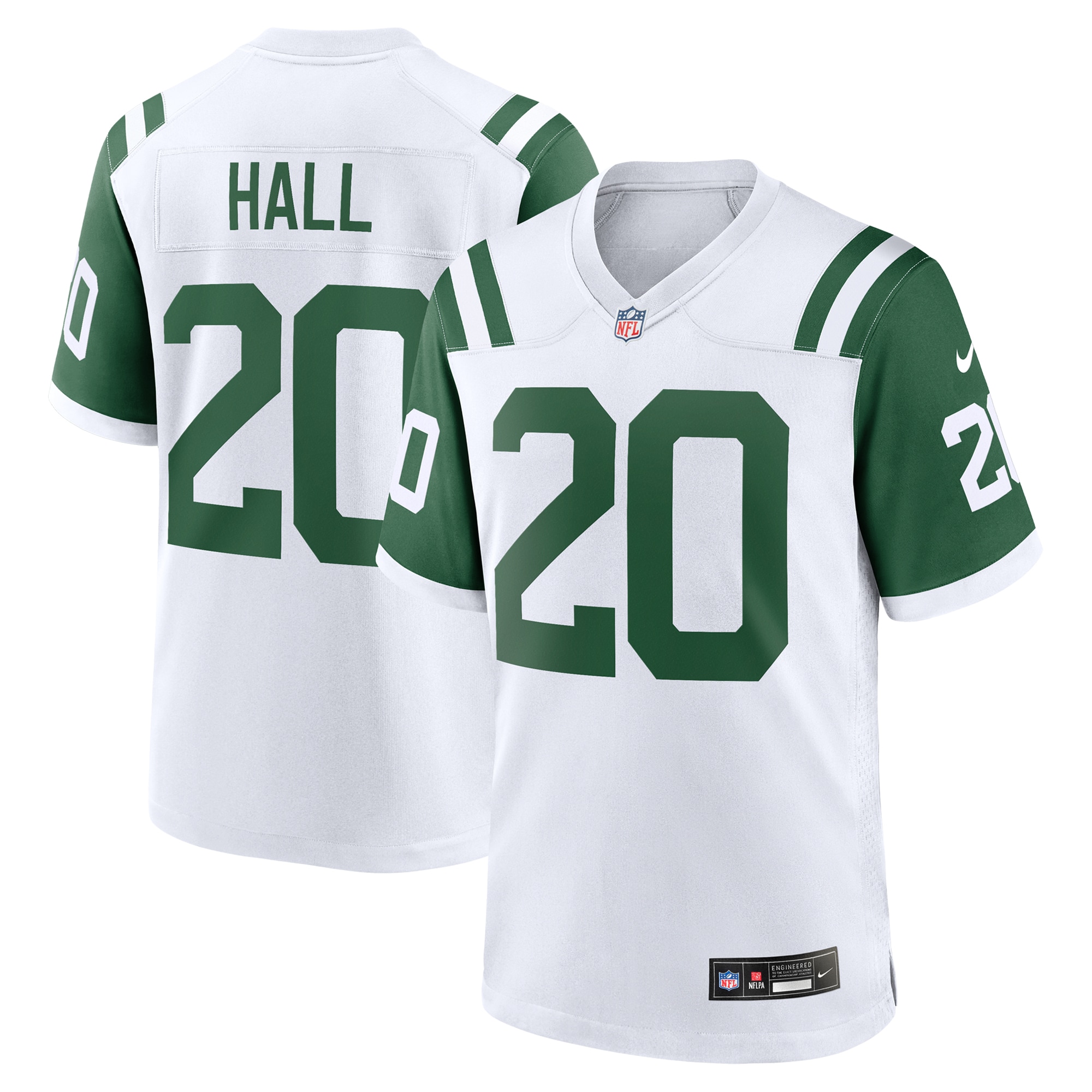Men's New York Jets Breece Hall White Classic Alternate Game Jersey JS3369 Saliibo