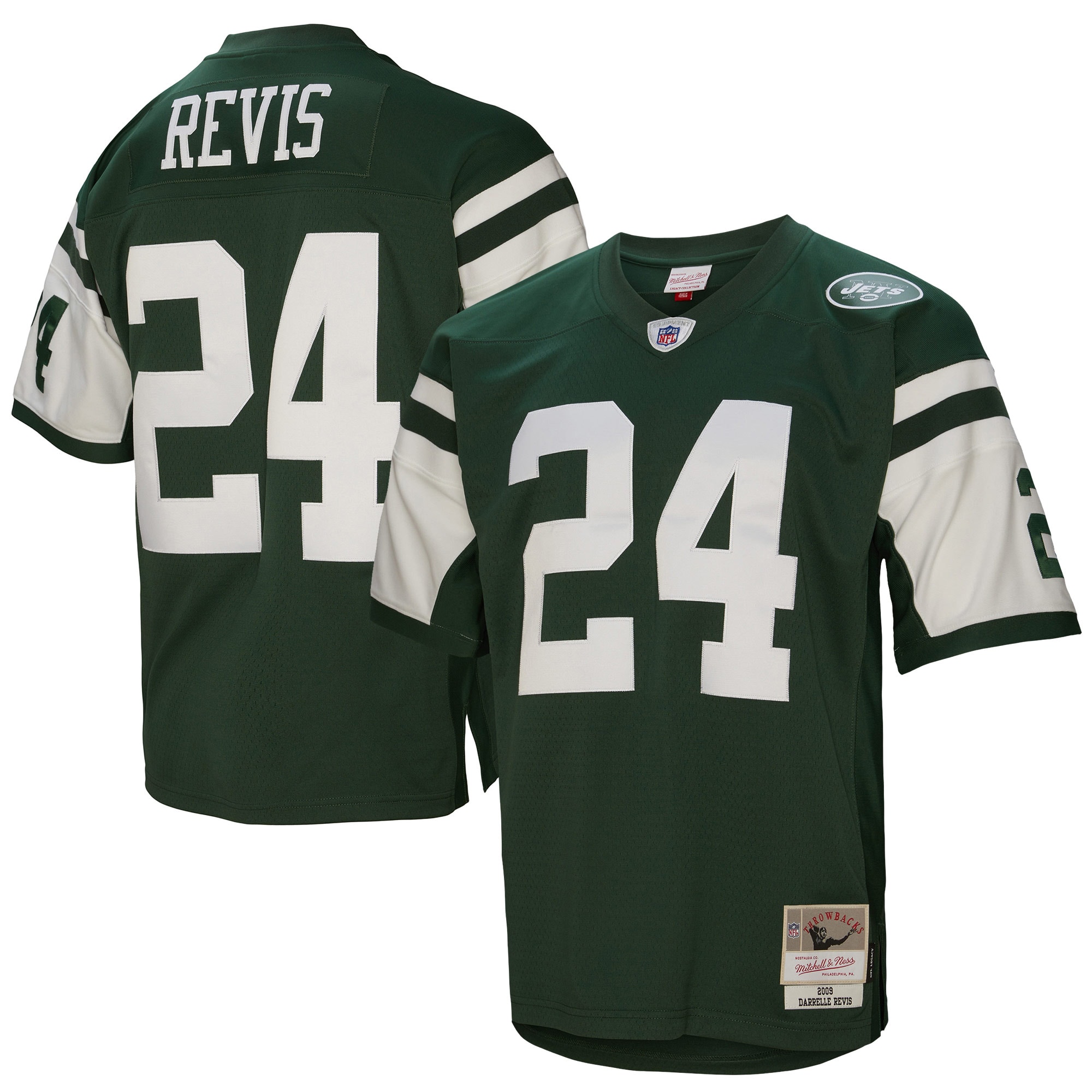 Men's New York Jets Darrelle Revis Mitchell & Ness Green Legacy Jersey JS1693 Saliibo