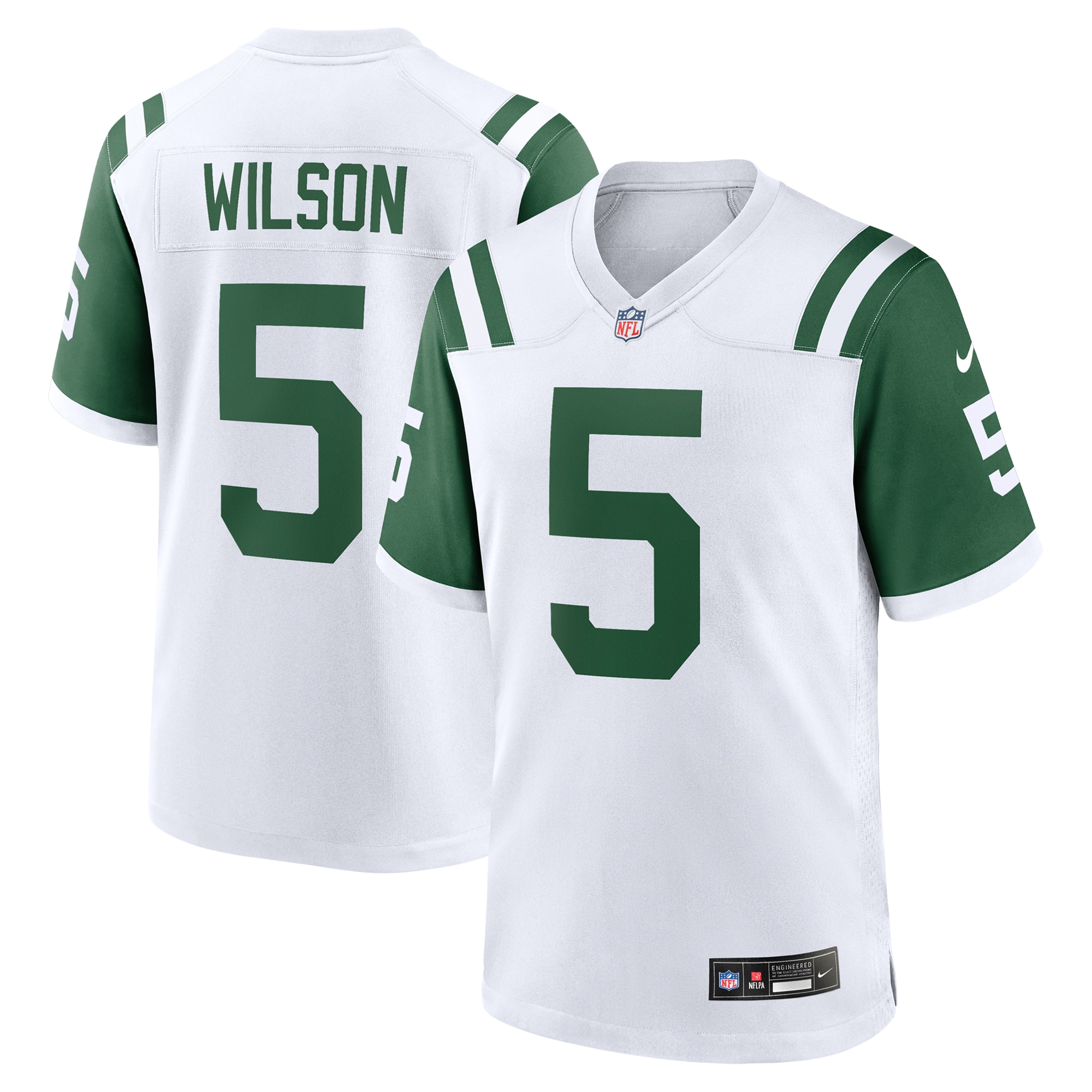 Men's New York Jets Garrett Wilson White Classic Alternate Game Jersey JS9193 Saliibo