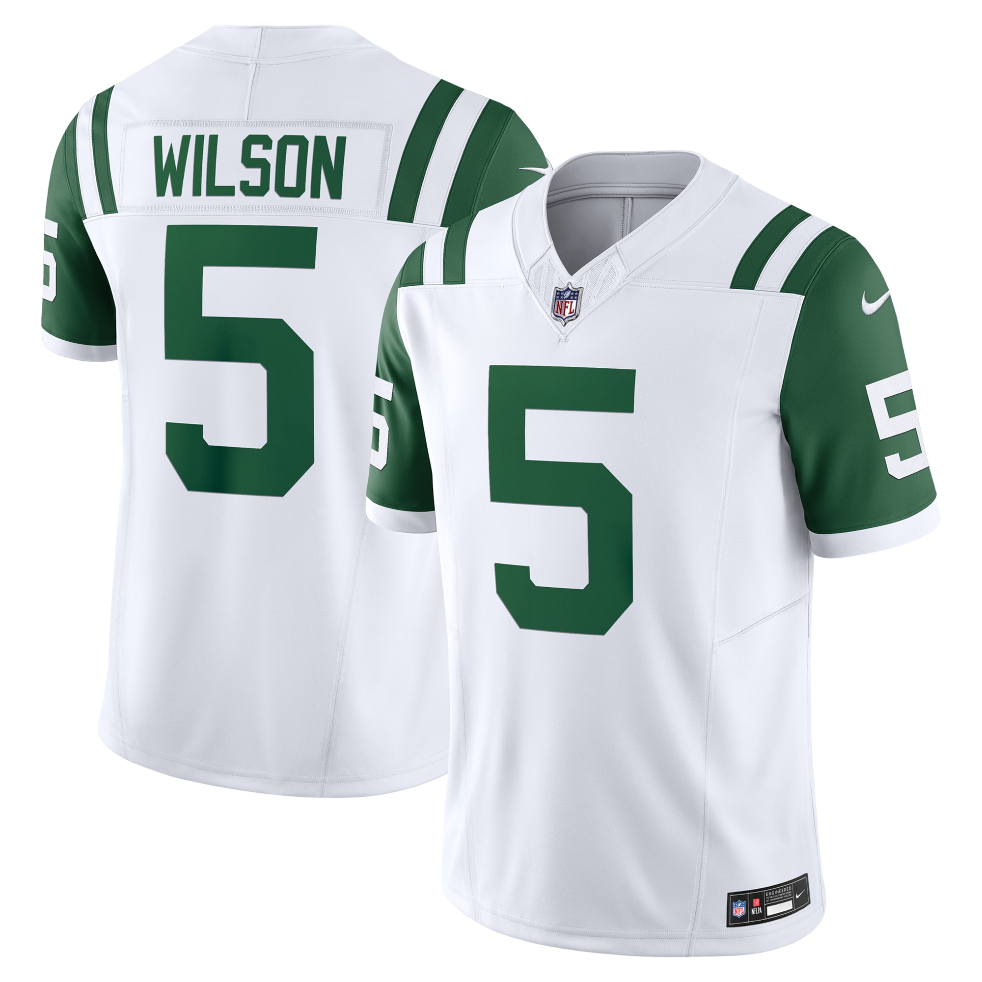 Men's New York Jets Garrett Wilson White Classic Alternate Vapor F.U.S.E. Limited Jersey JS9301 Saliibo