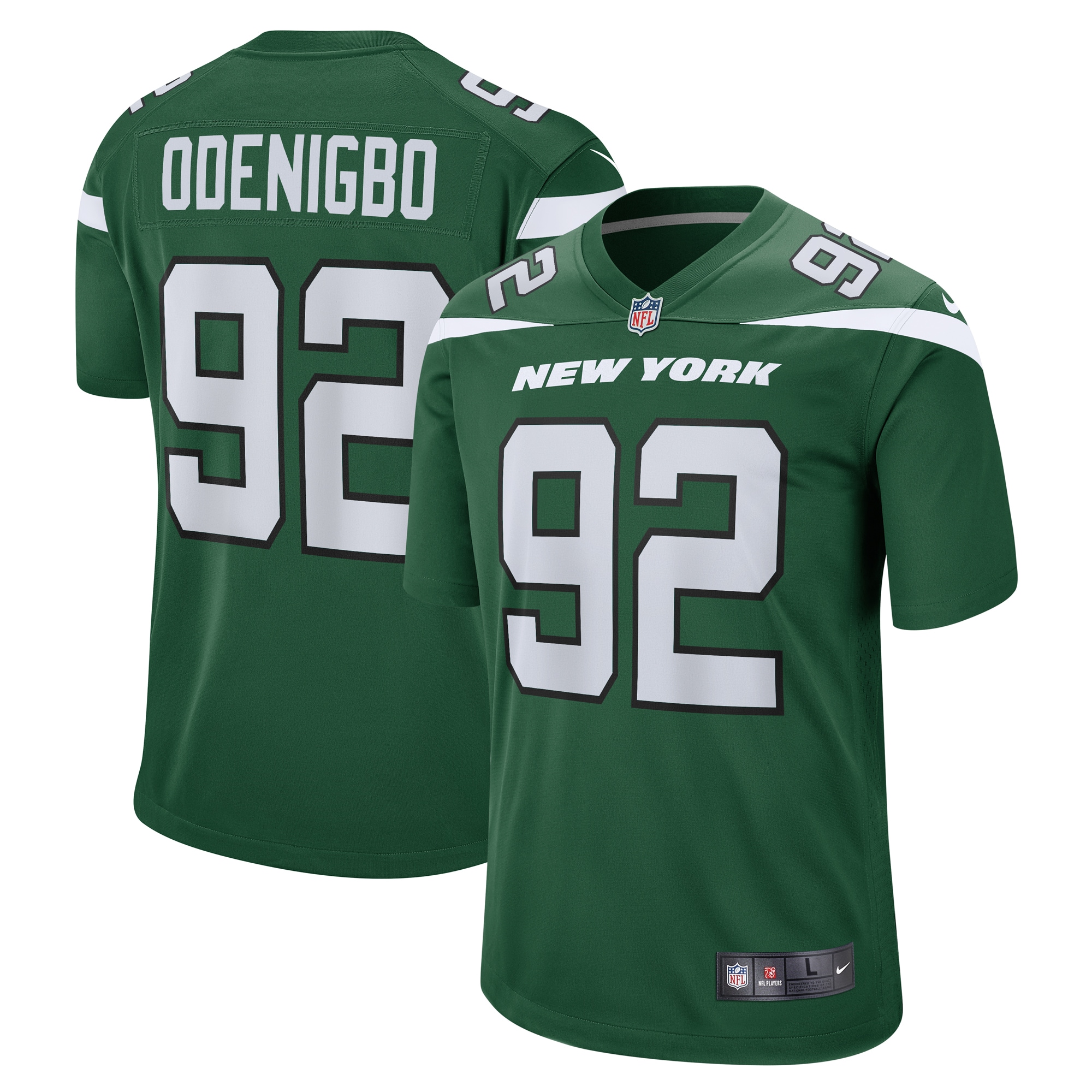 Men's New York Jets Ifeadi Odenigbo Gotham Green Game Jersey JS7196 Saliibo