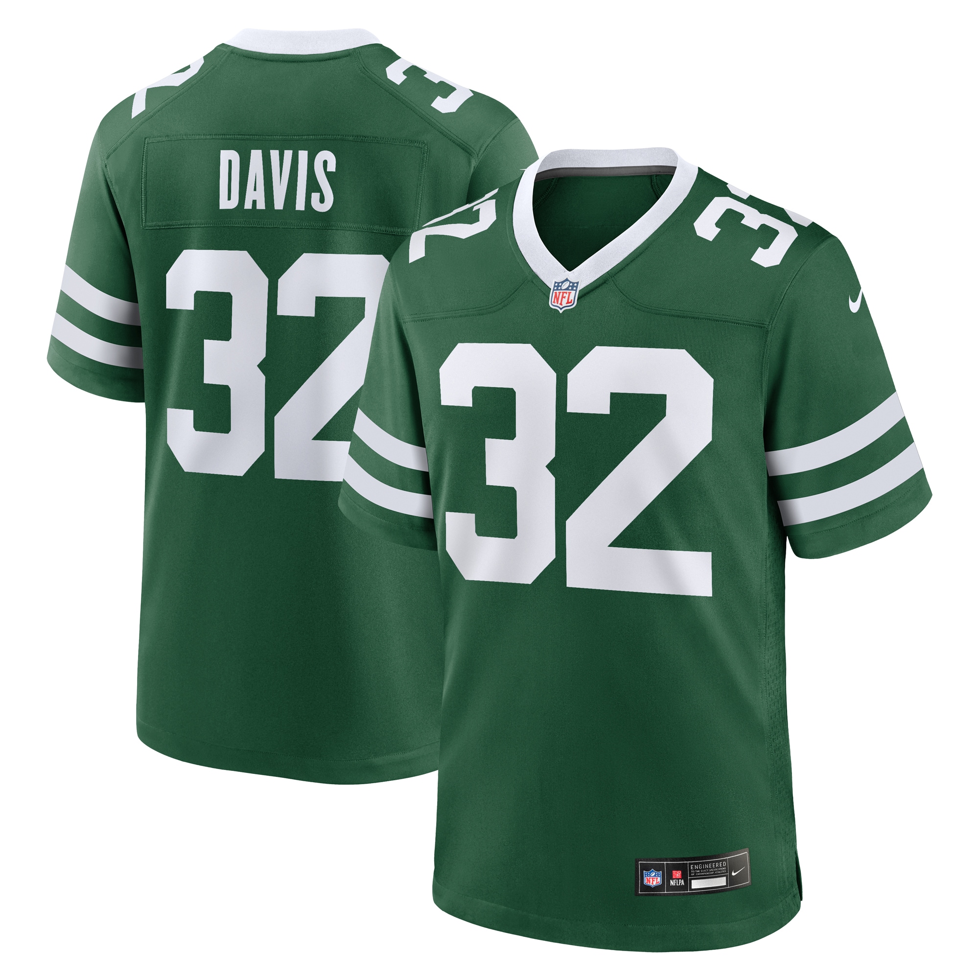 Men's New York Jets Isaiah Davis Legacy Green Team Game Jersey JS2523 Saliibo