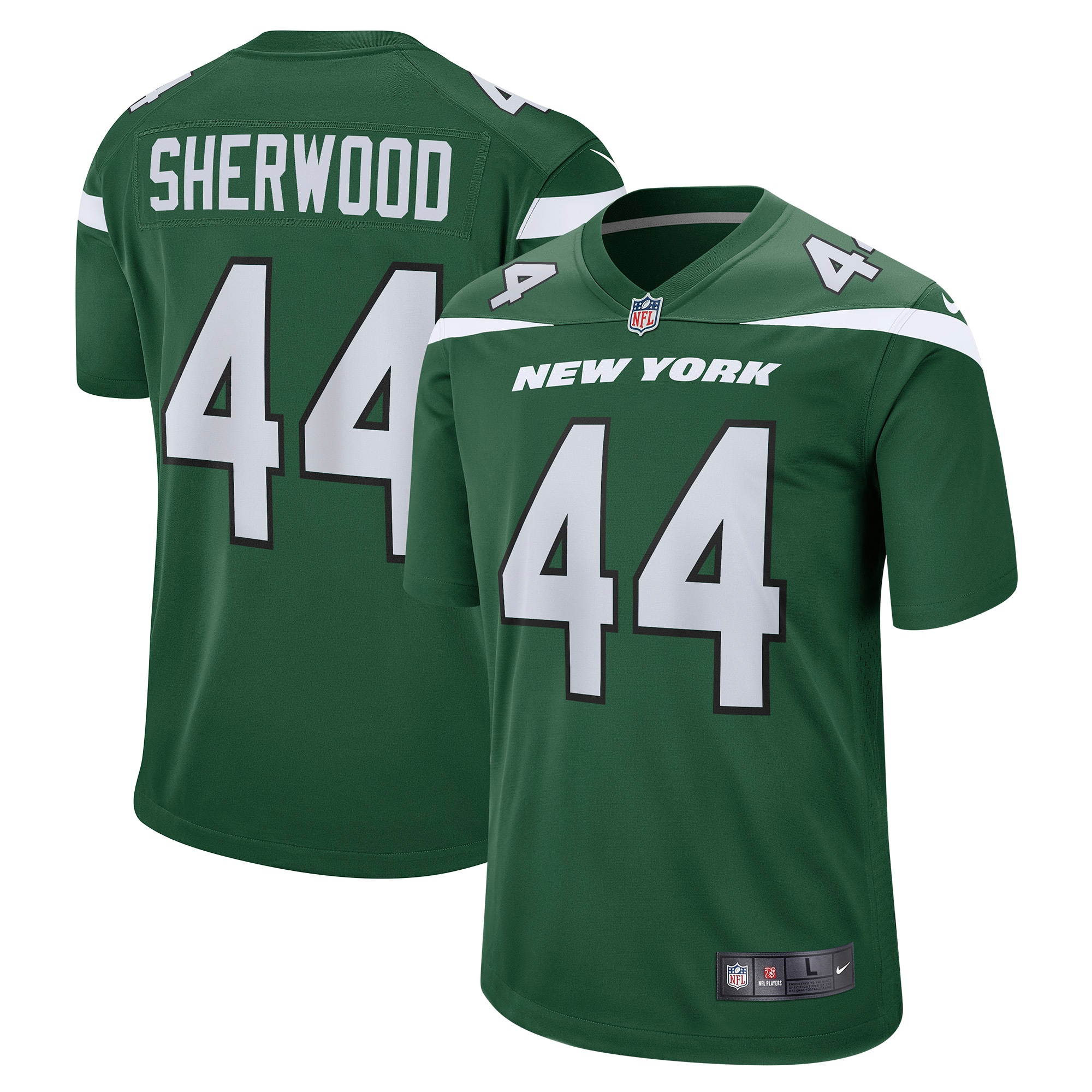 Men's New York Jets Jamien Sherwood Gotham Green Game Jersey JS6538 Saliibo