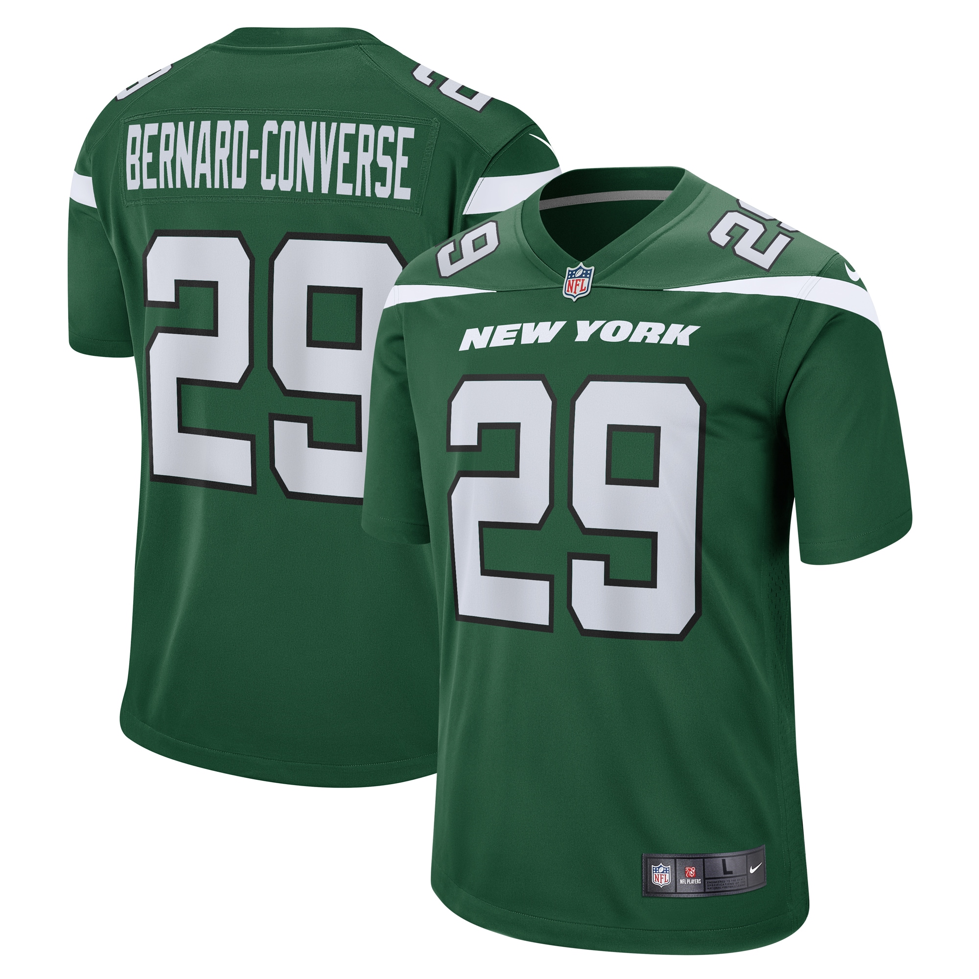 Men's New York Jets Jarrick Bernard Converse Gotham Green Game Jersey JS2257 Saliibo