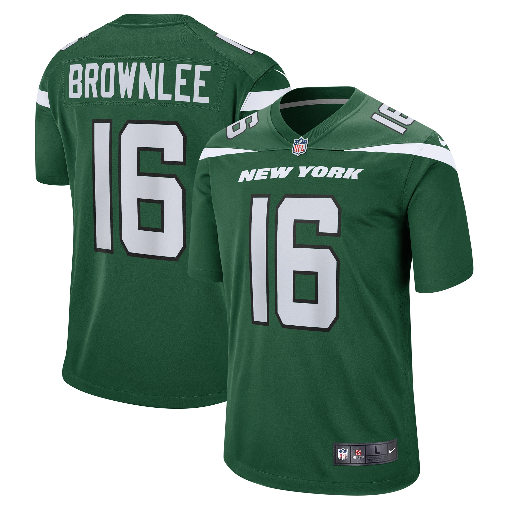 Men's New York Jets Jason Brownlee Gotham Green Game Jersey JS5013 Saliibo