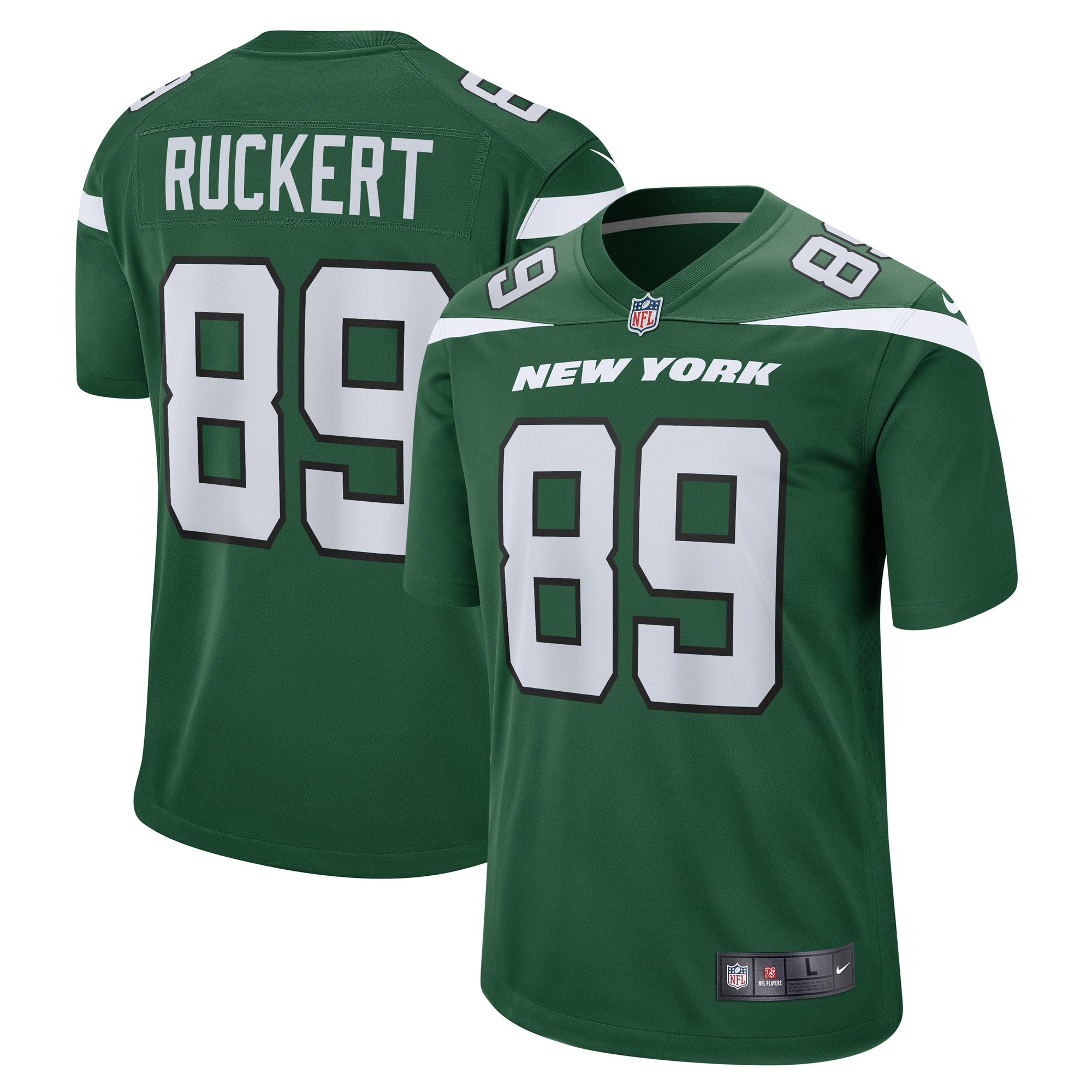 Men's New York Jets Jeremy Ruckert Gotham Green Game Player Jersey JS5440 Saliibo