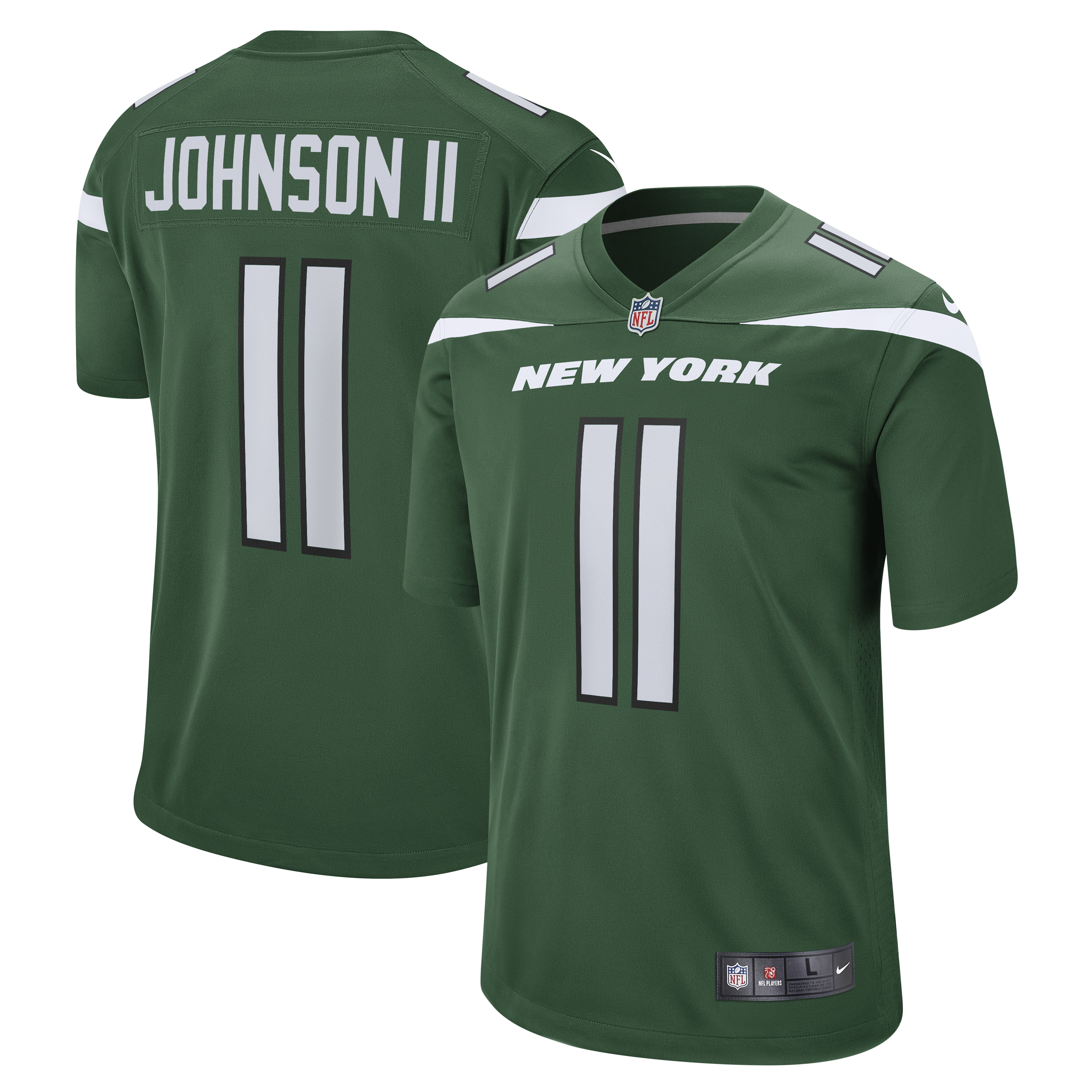 Men's New York Jets Jermaine Johnson II Gotham Green Game Jersey JS6640 Saliibo