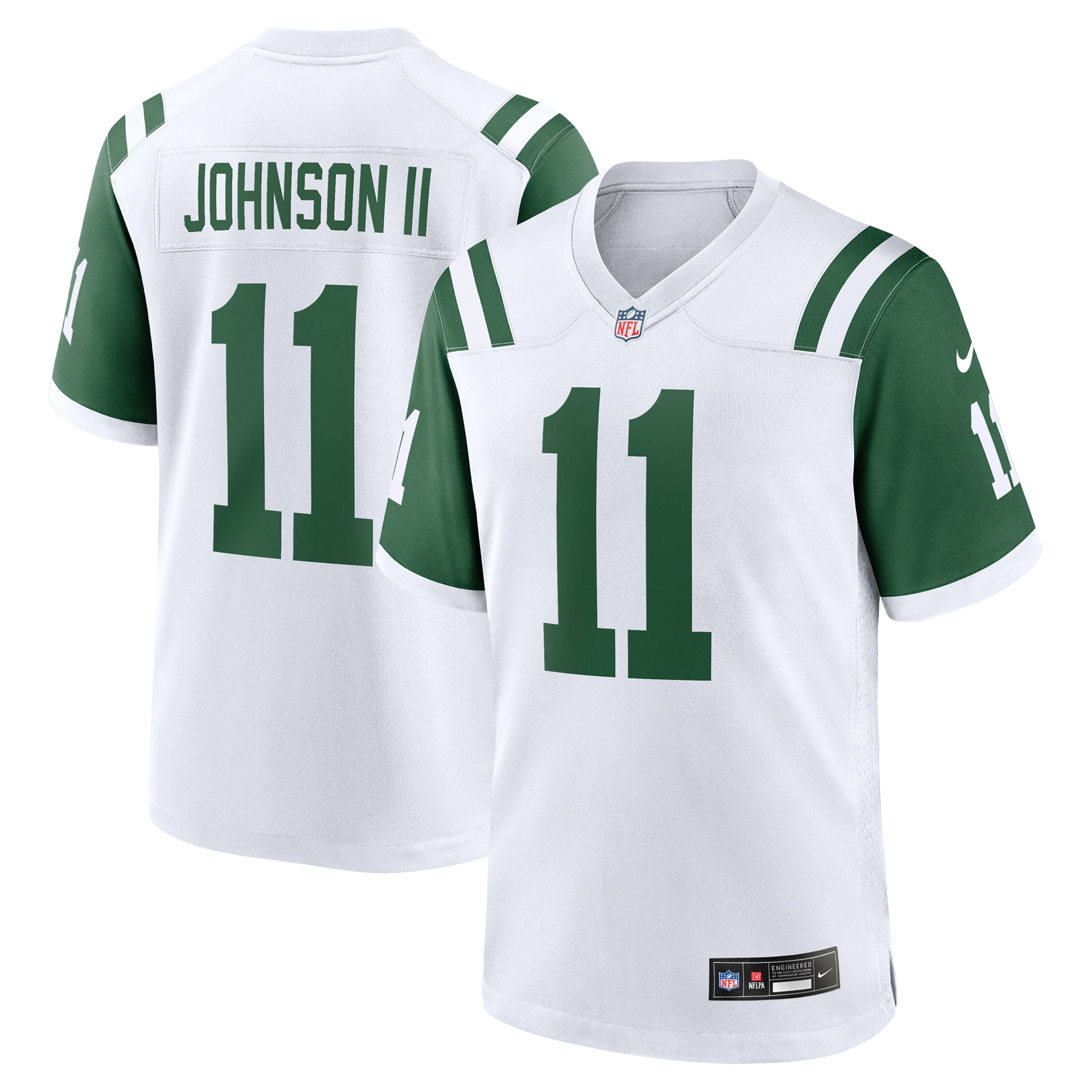 Men's New York Jets Jermaine Johnson II White Classic Alternate Game Jersey JS1238 Saliibo