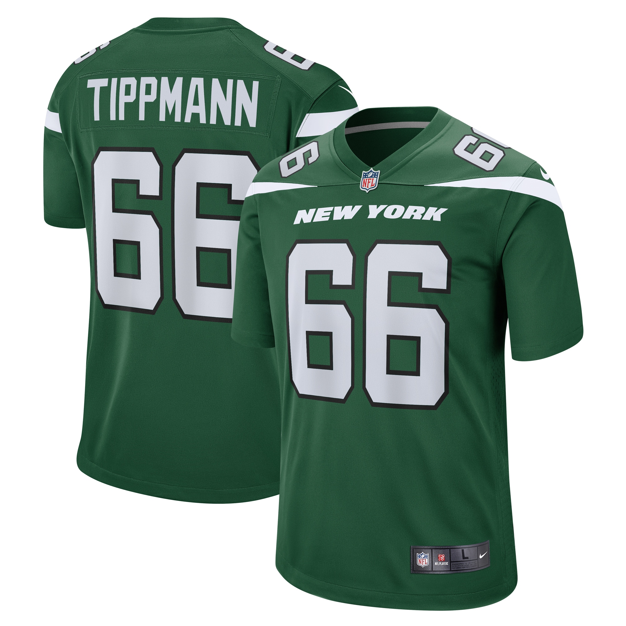 Men's New York Jets Joe Tippmann Gotham Green Game Jersey JS9026 Saliibo