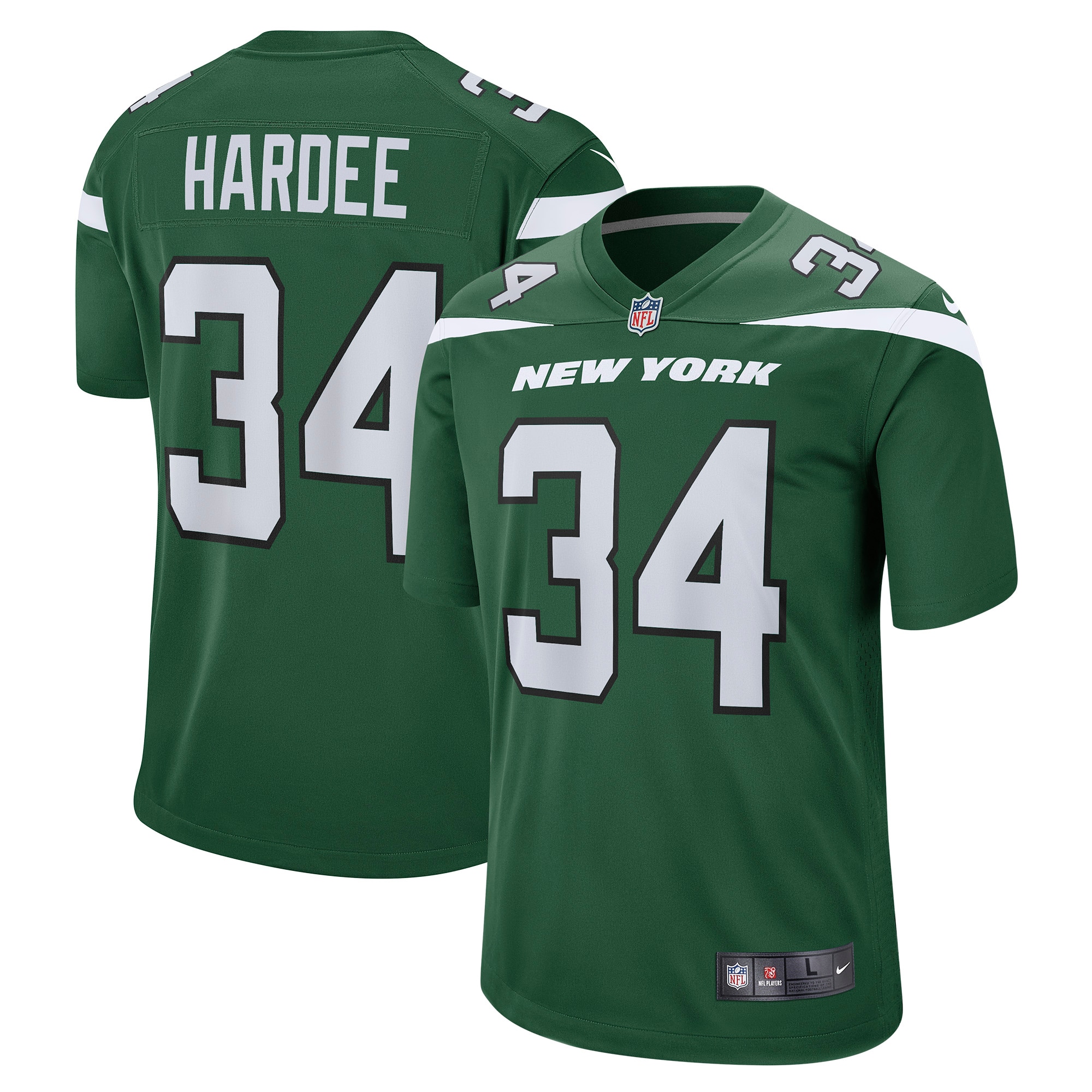 Men's New York Jets Justin Hardee Gotham Green Game Jersey JS8165 Saliibo