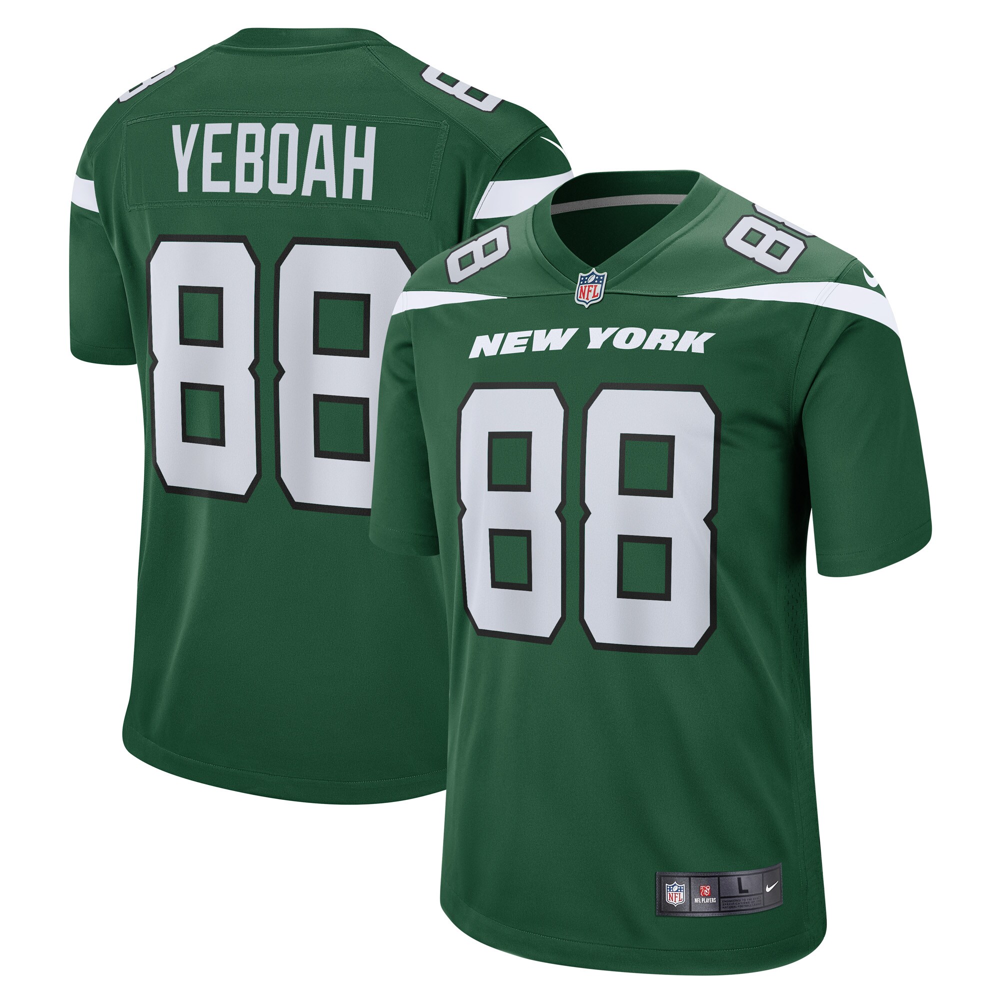 Men's New York Jets Kenny Yeboah Gotham Green Game Player Jersey JS6191 Saliibo