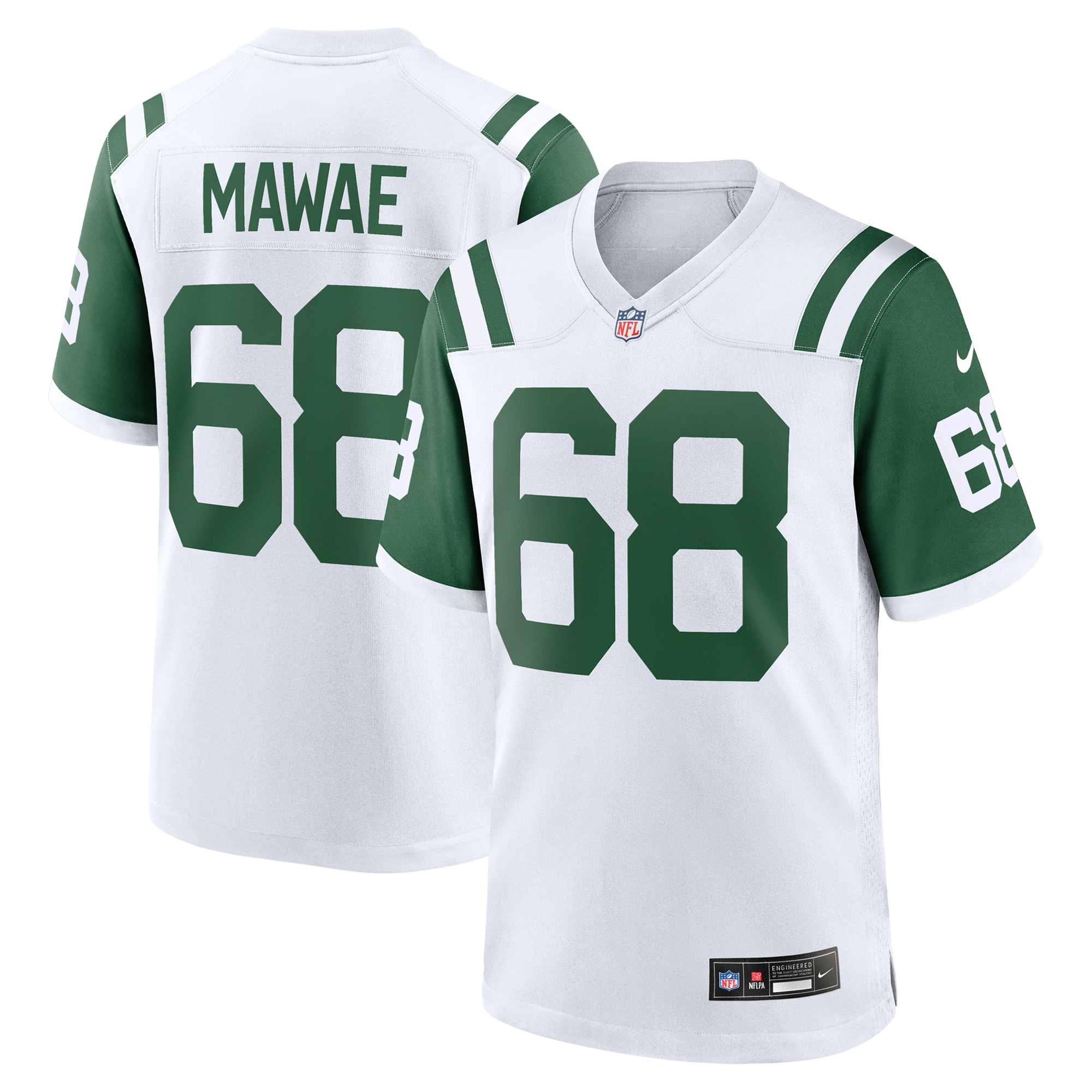 Men's New York Jets Kevin Mawae White Classic Alternate Retired Player Game Jersey JS8913 Saliibo