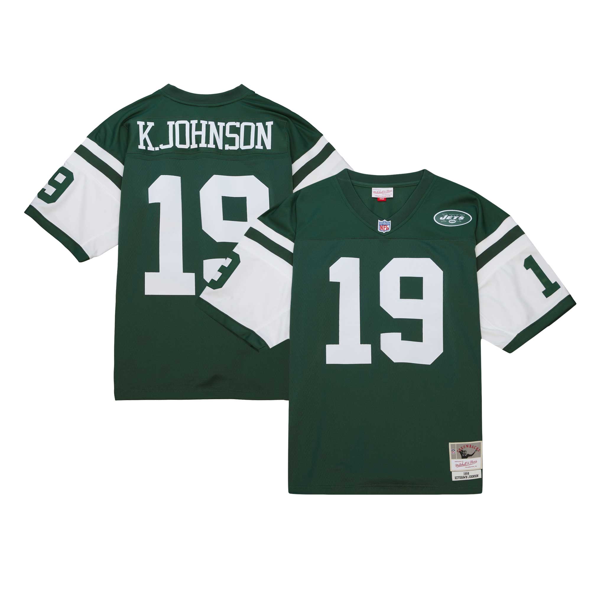 Men's New York Jets Keyshawn Johnson Mitchell & Ness Green Legacy Jersey JS8213 Saliibo
