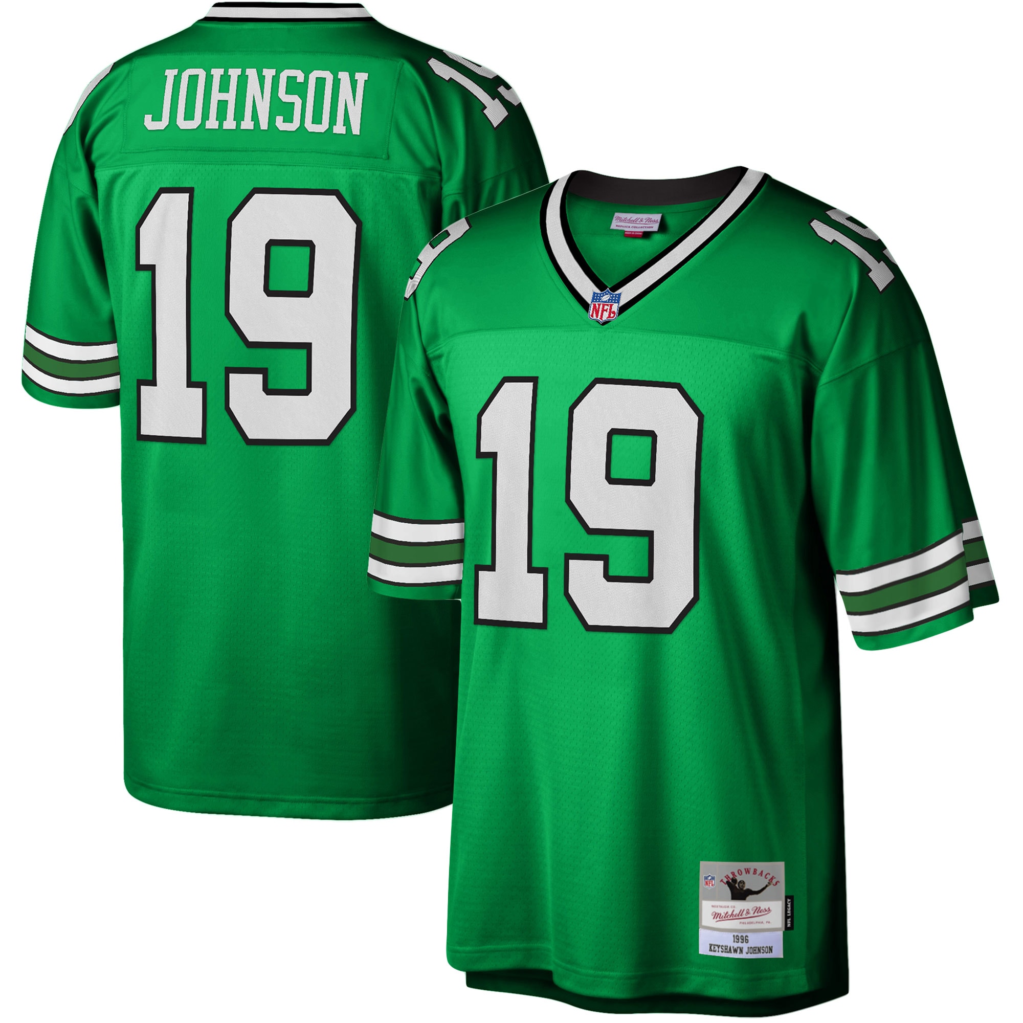 Men's New York Jets Keyshawn Johnson Mitchell & Ness Kelly Green Legacy Jersey JS9141 Saliibo