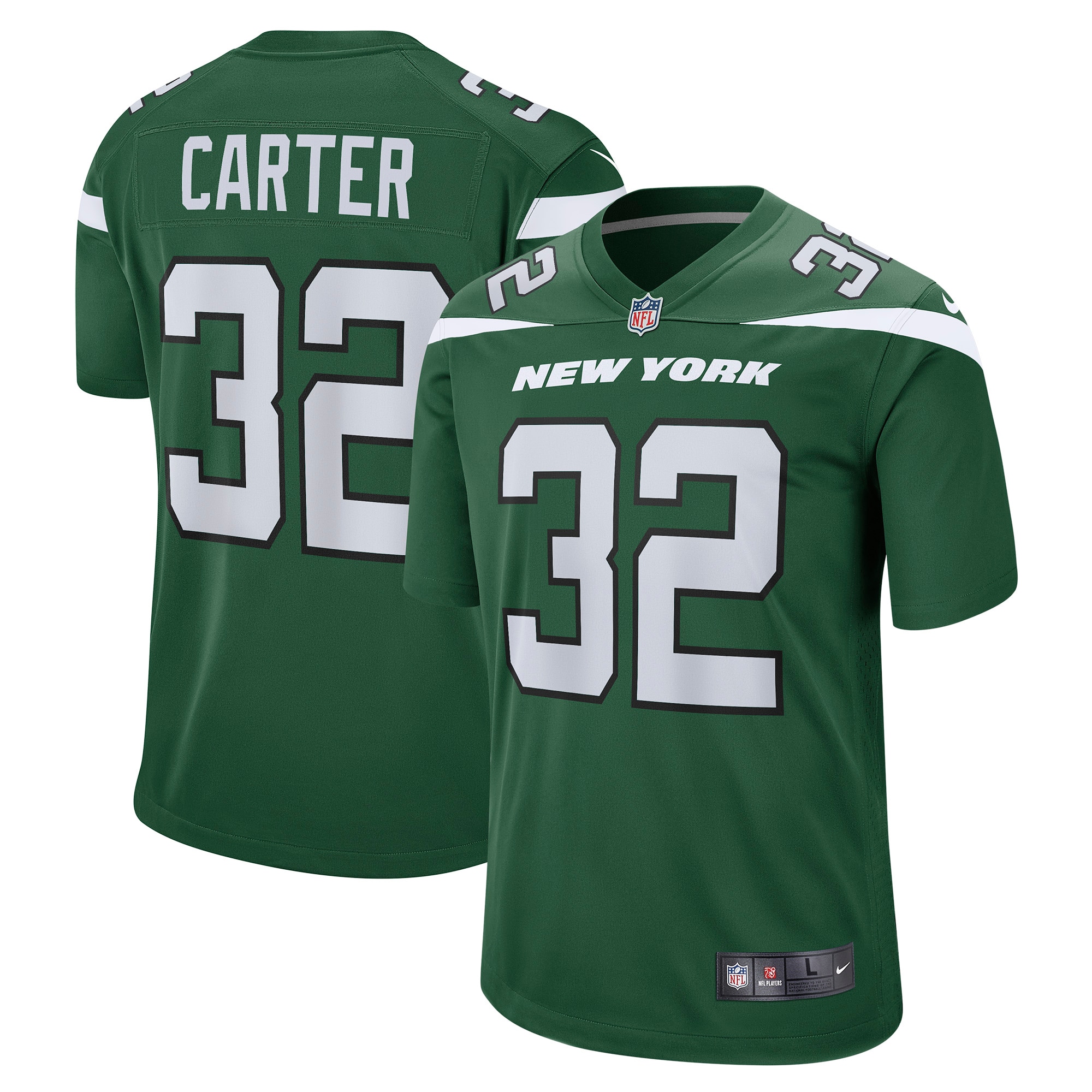 Men's New York Jets Michael Carter Gotham Green Game Jersey JS2485 Saliibo