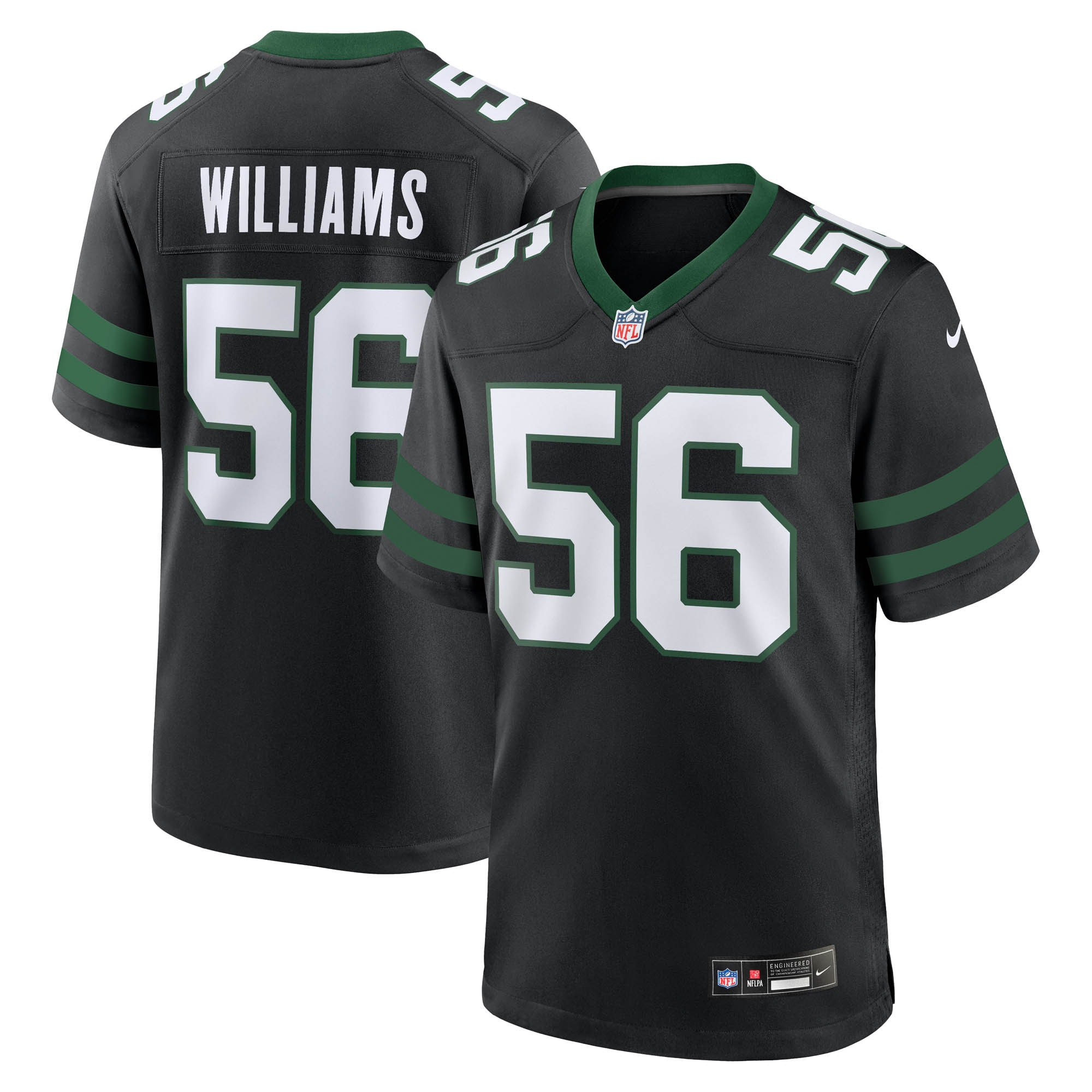 Men's New York Jets Quincy Williams Legacy Black Alternate Game Jersey JS6012 Saliibo