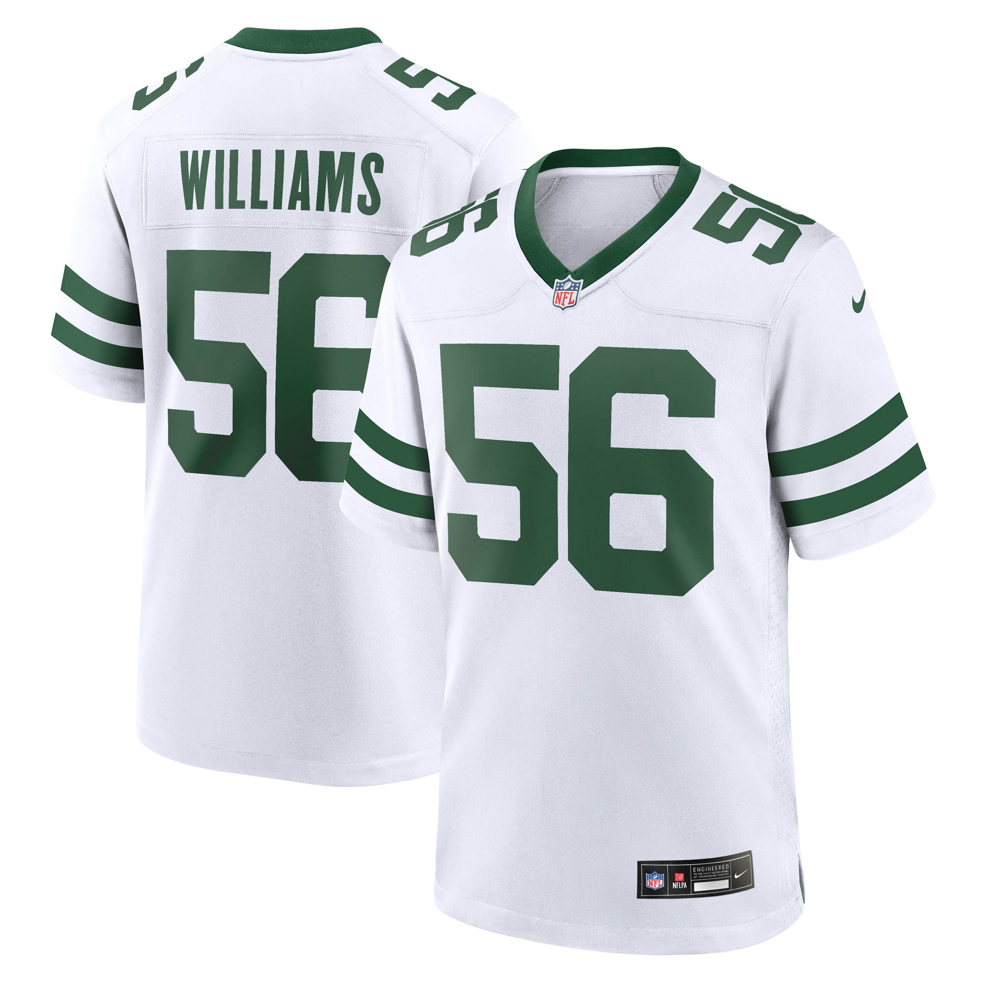 Men's New York Jets Quincy Williams Legacy White Game Jersey JS8207 Saliibo